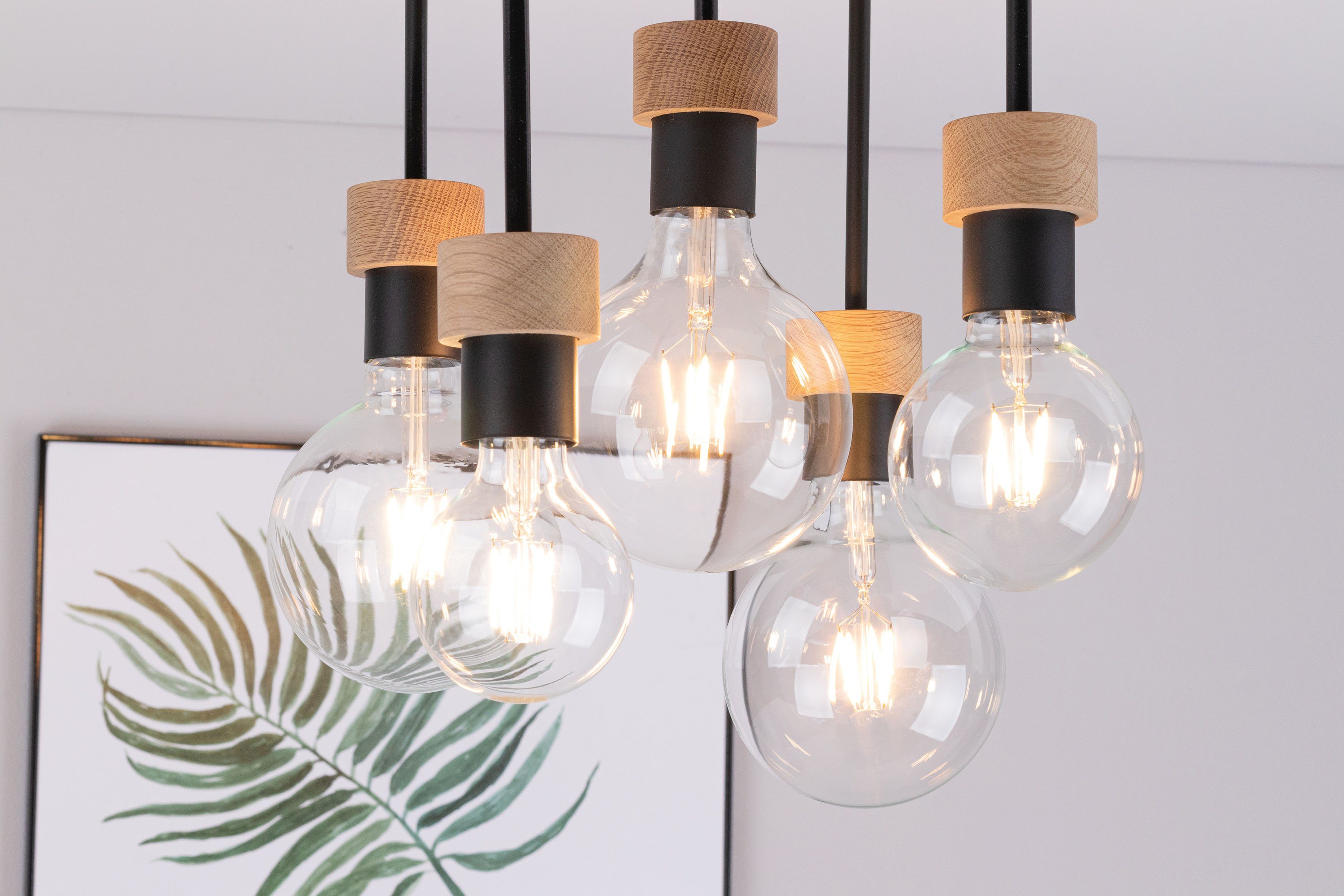 BRITOP LIGHTING Plafondlamp CHANDELLE Natuurproduct van eikenhout, duurzaam met FSC®-certificaat (1 stuk)