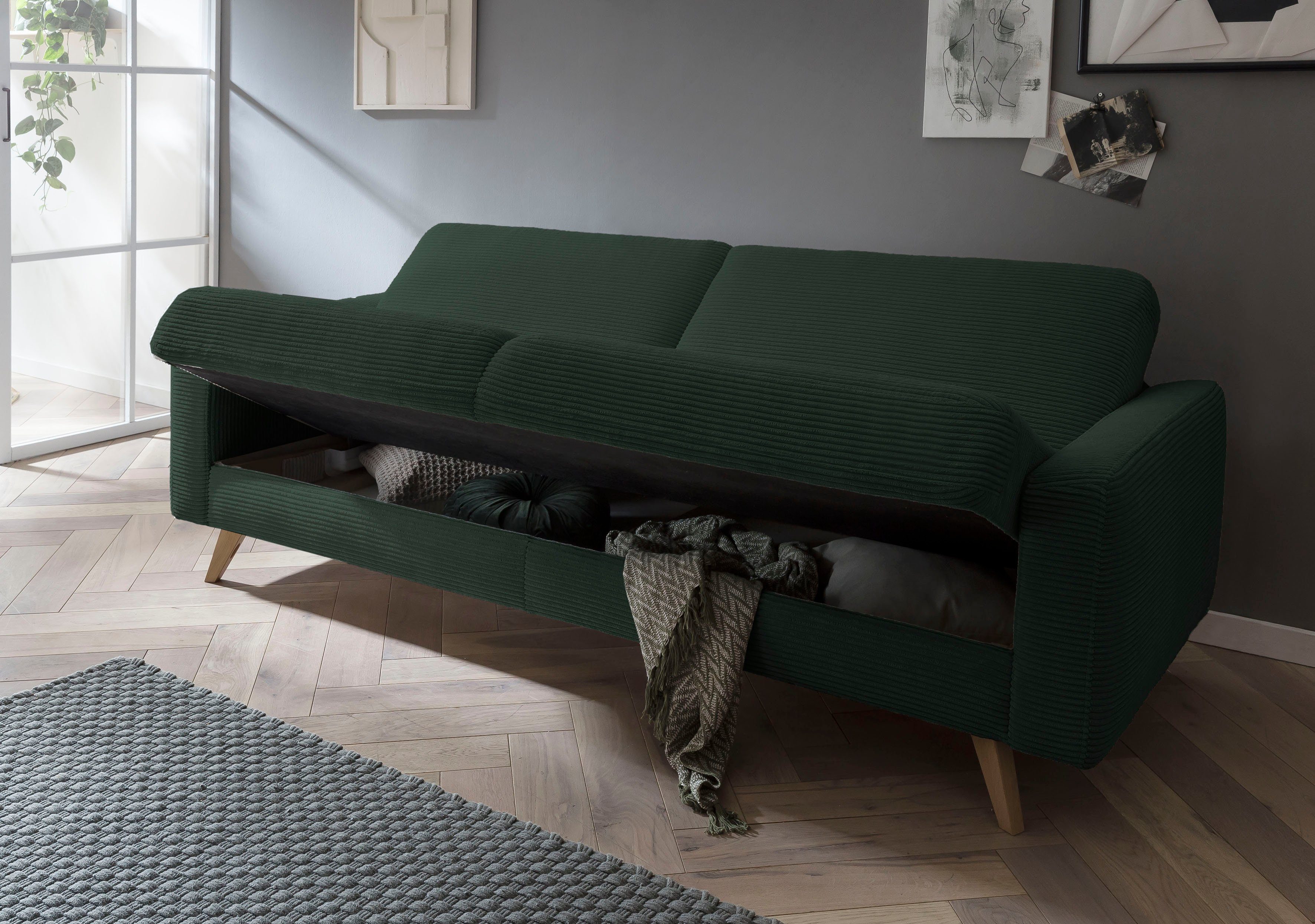 exxpo - sofa fashion 3-zitsbank Samso, elegant en comfortabel, actuele cord bekleding, kantelbank