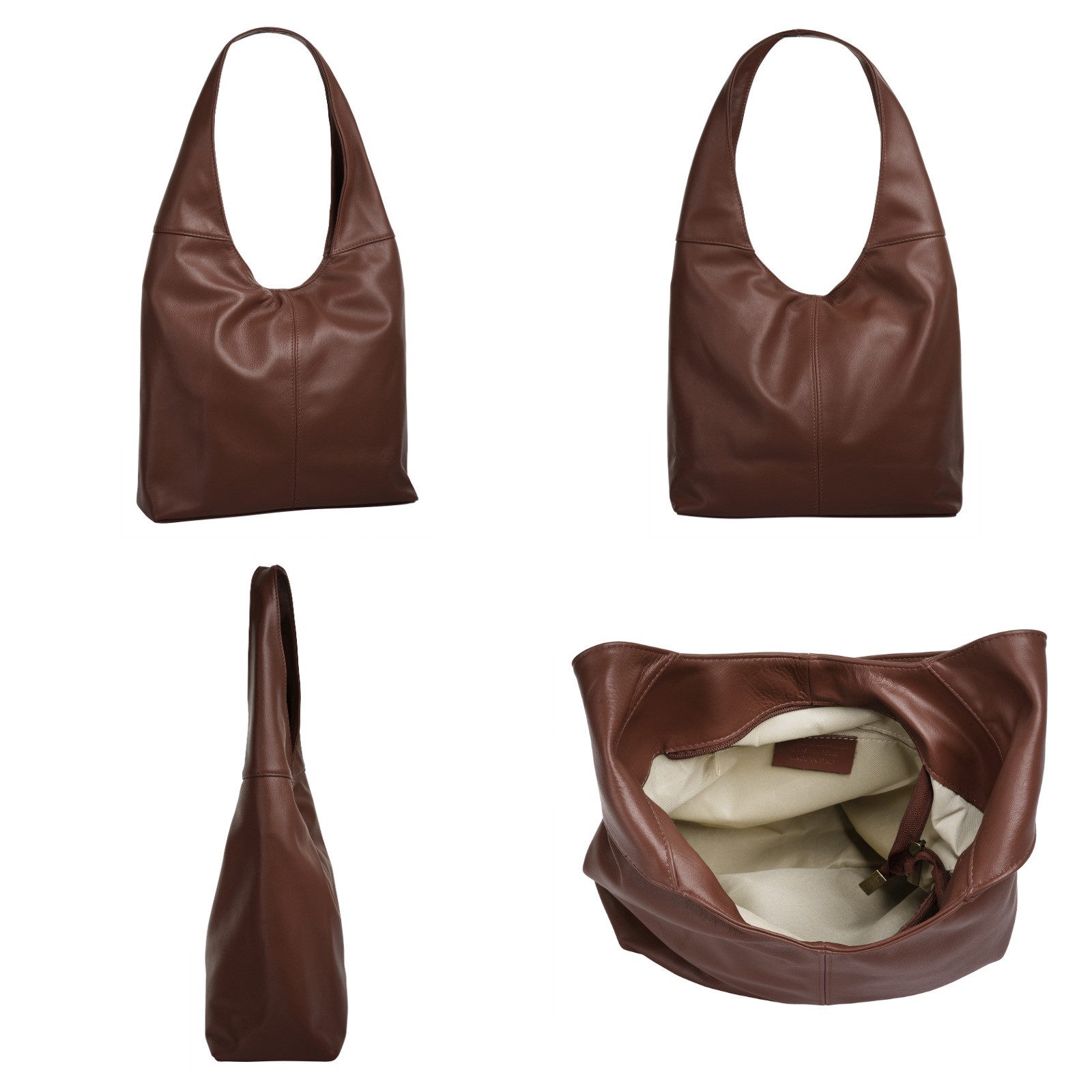 Piké Shopper echt leer, made in italy