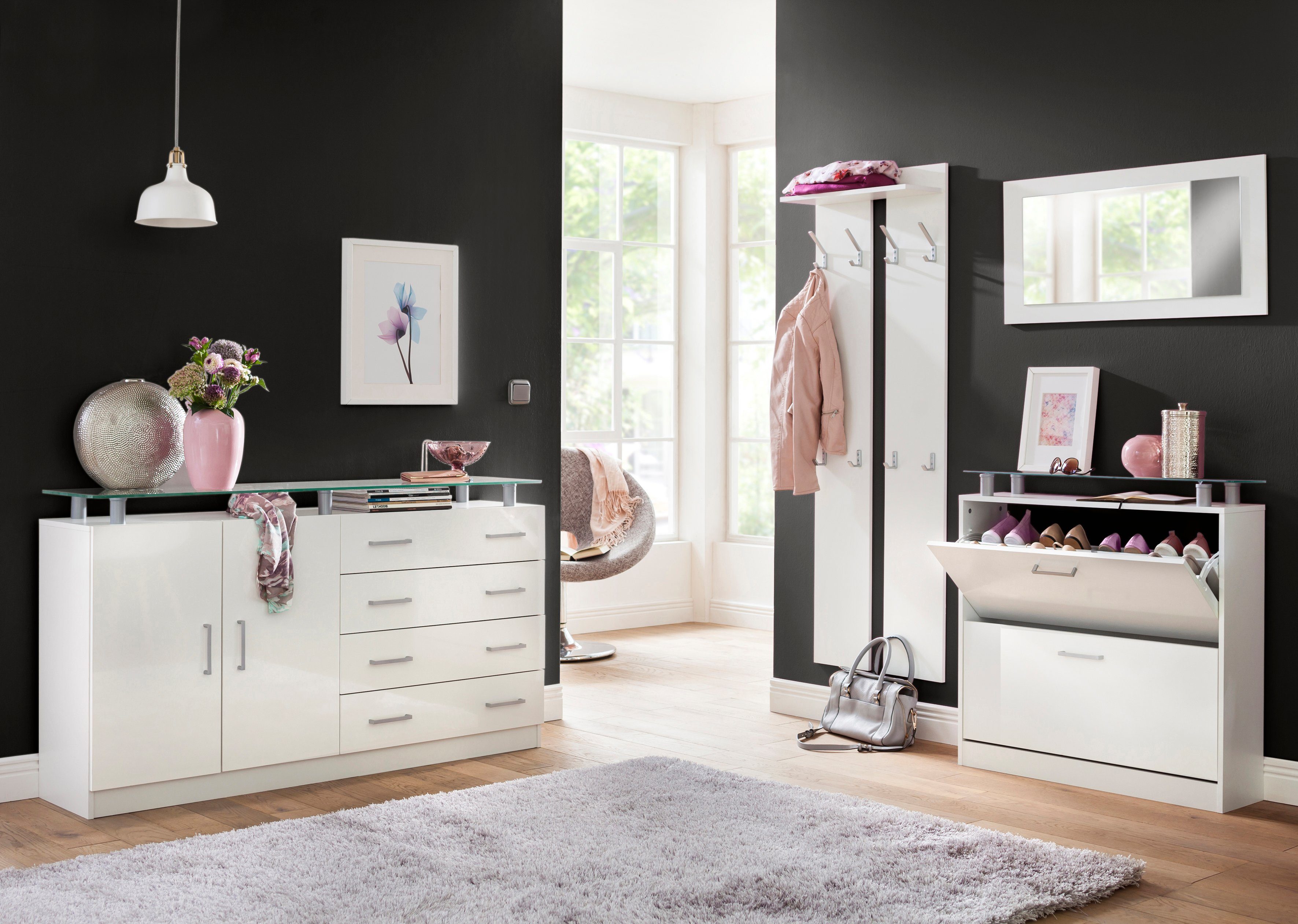 borchardt Möbel Halmeubelset Finn met glasplaat (set, 3-delig)