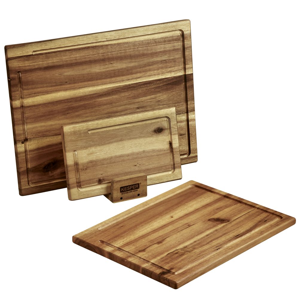 KESPER for kitchen & home Snijplank 3-pack snijplank inclusief standaard (set, 4 stuks)
