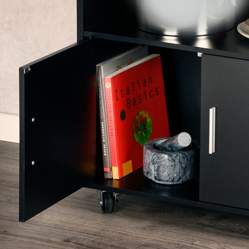 KESPER for kitchen & home Keukentrolley Servieswagen, FSC met 4 volledig beweegbare zwenkwielen