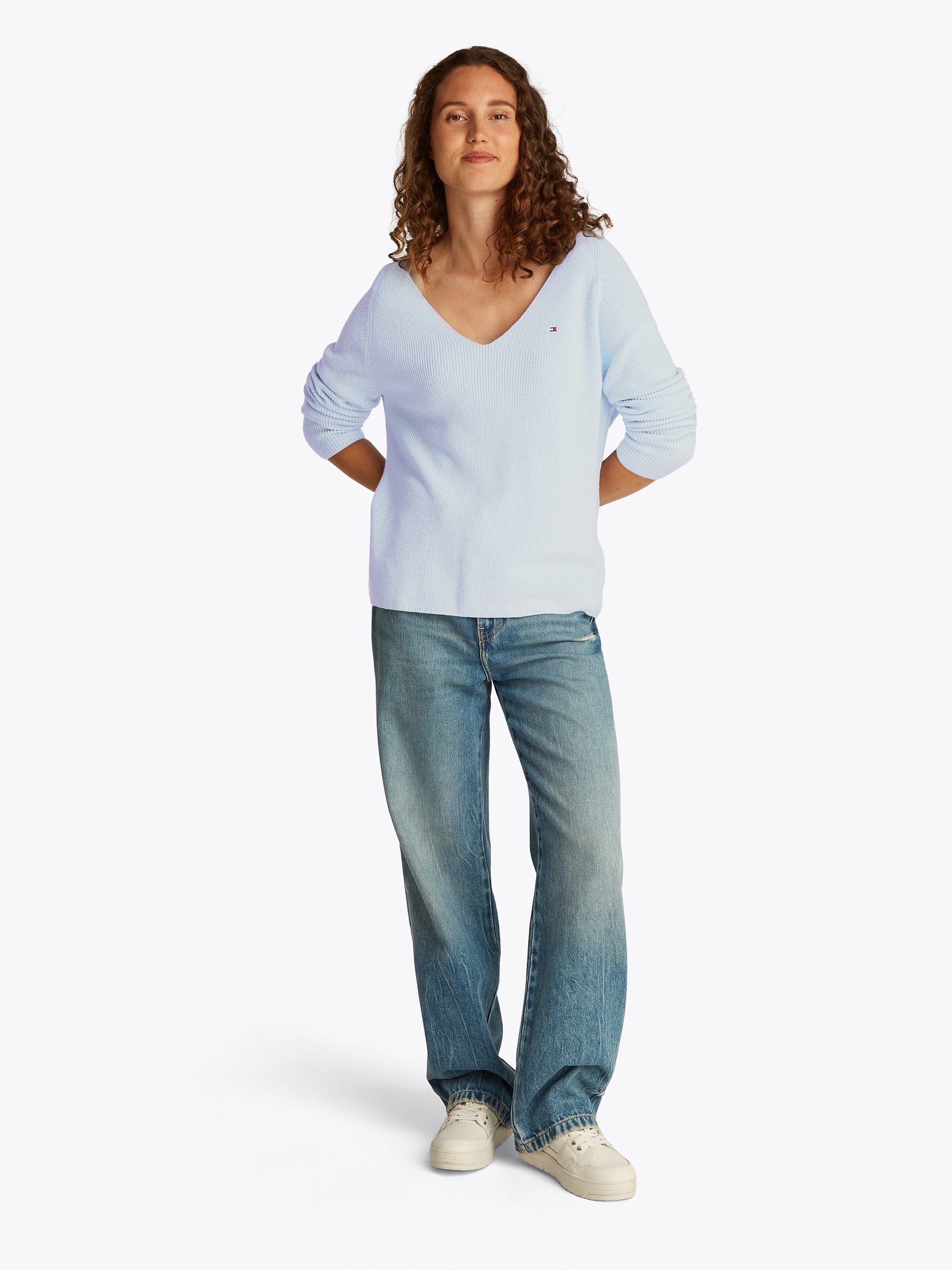Tommy Hilfiger Gebreide trui CO CARDI STITCH V-NK LS