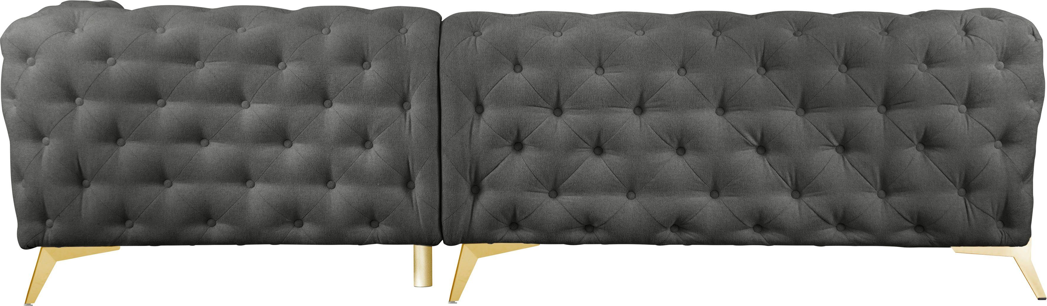 Leonique Chesterfield-bank Amaury L-vorm Chesterfield-look, bxd elk 262 cm, kleur van de poten ter keuze