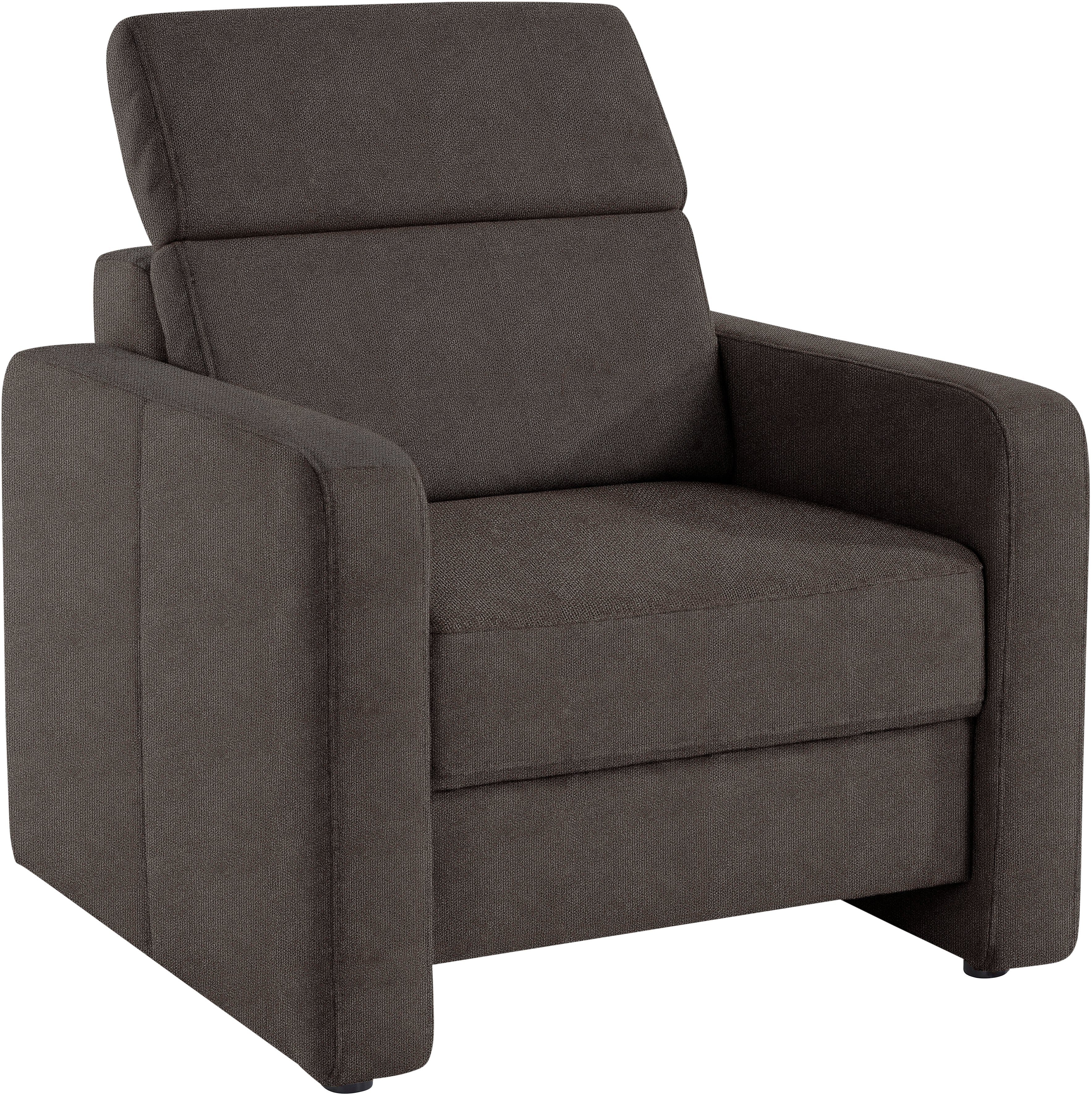 sit&more Fauteuil Bologna met binnenvering, met verstelbare hoofdsteun