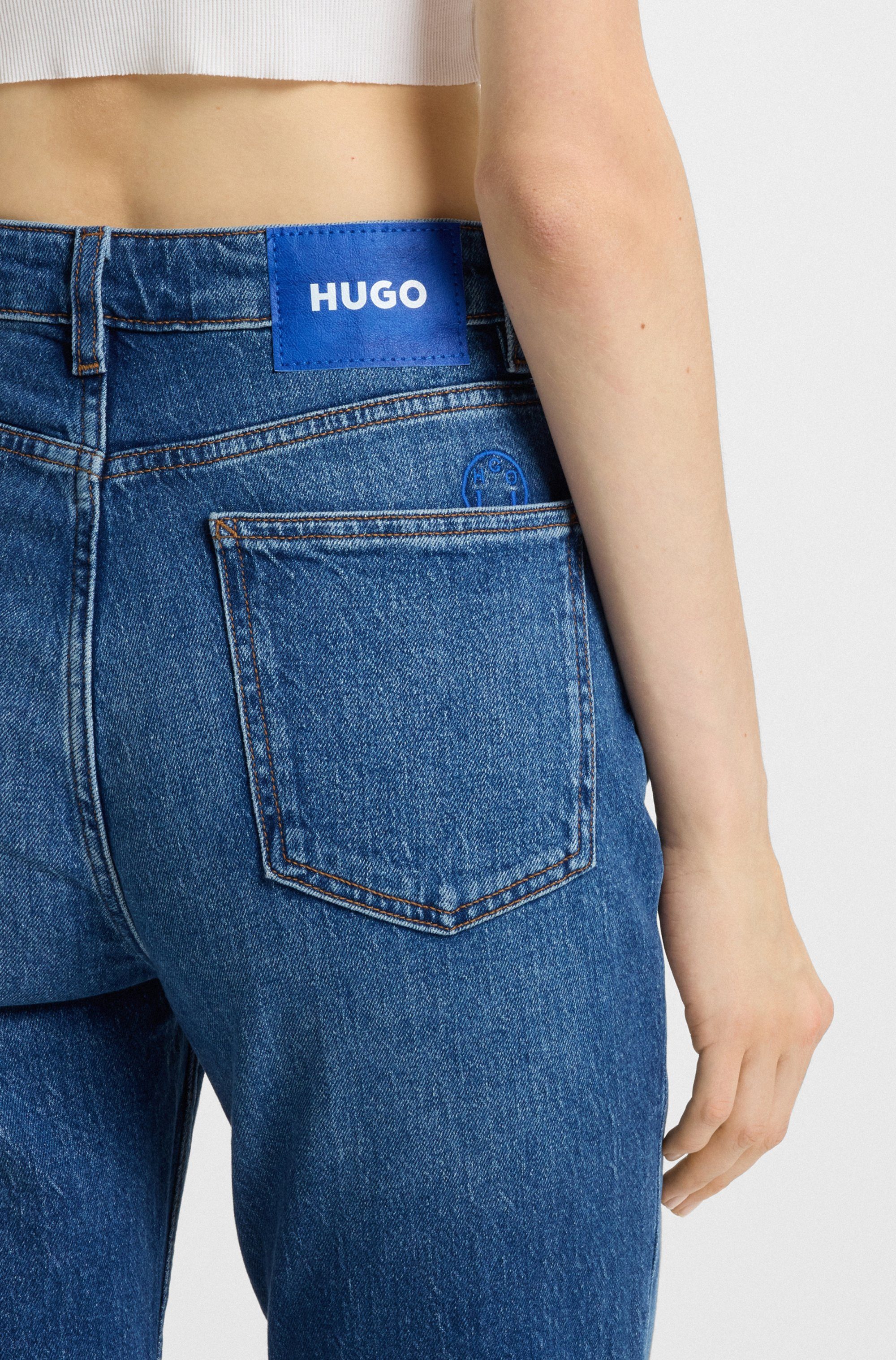 HUGO Blue Mom jeans Noe Straight fit jeans met hoge taille