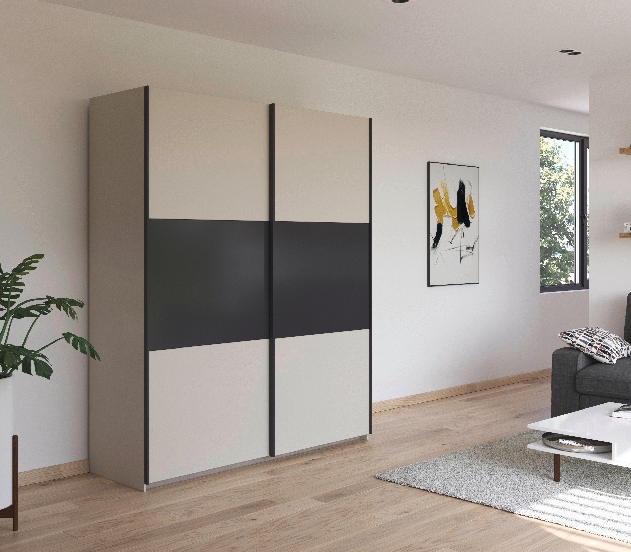 rauch Zweefdeurkast Kledingkast kast garderobe garderobekast waskast NEO met een royale opbergruimte en vele verschillende kleurencombinaties