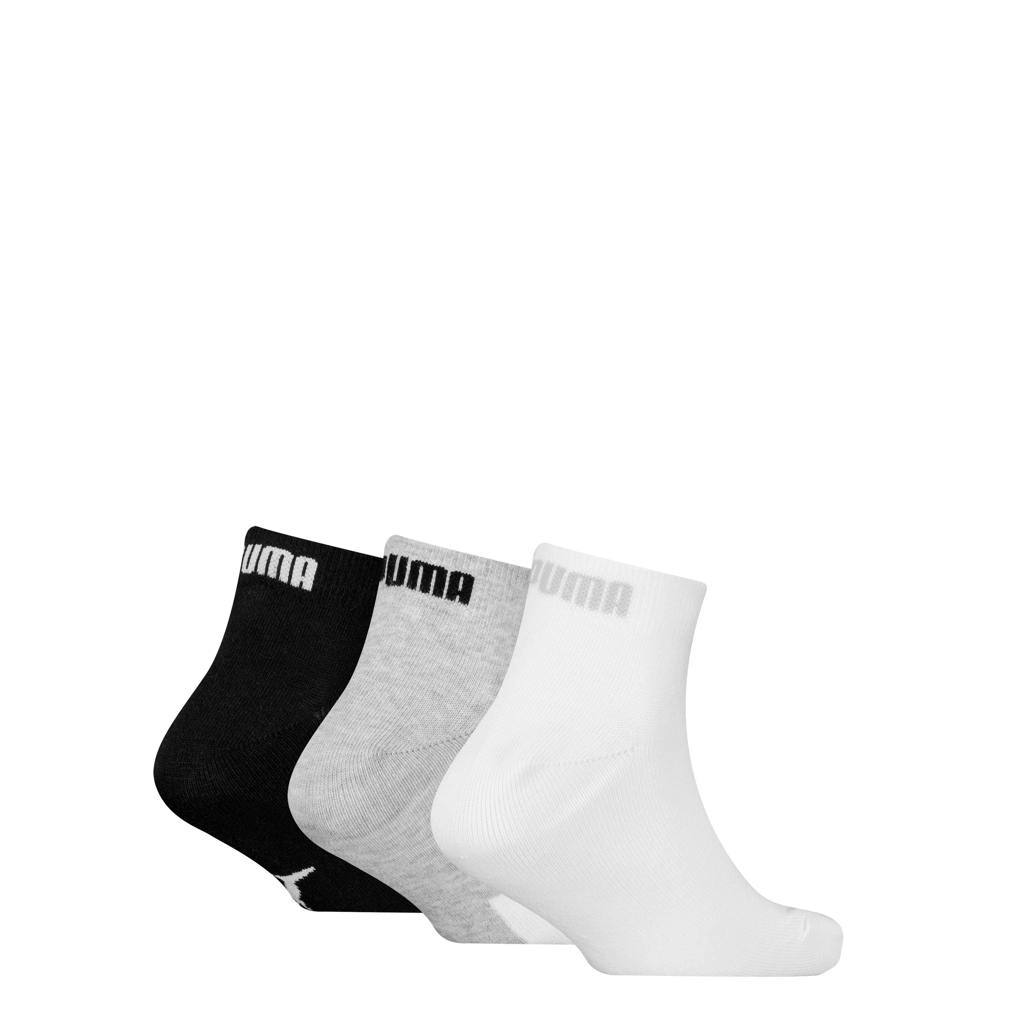 PUMA Korte sokken PUMA KIDS BWT QUARTER 3P (Set van 3) unisex sportsokken maat 23-26 wit