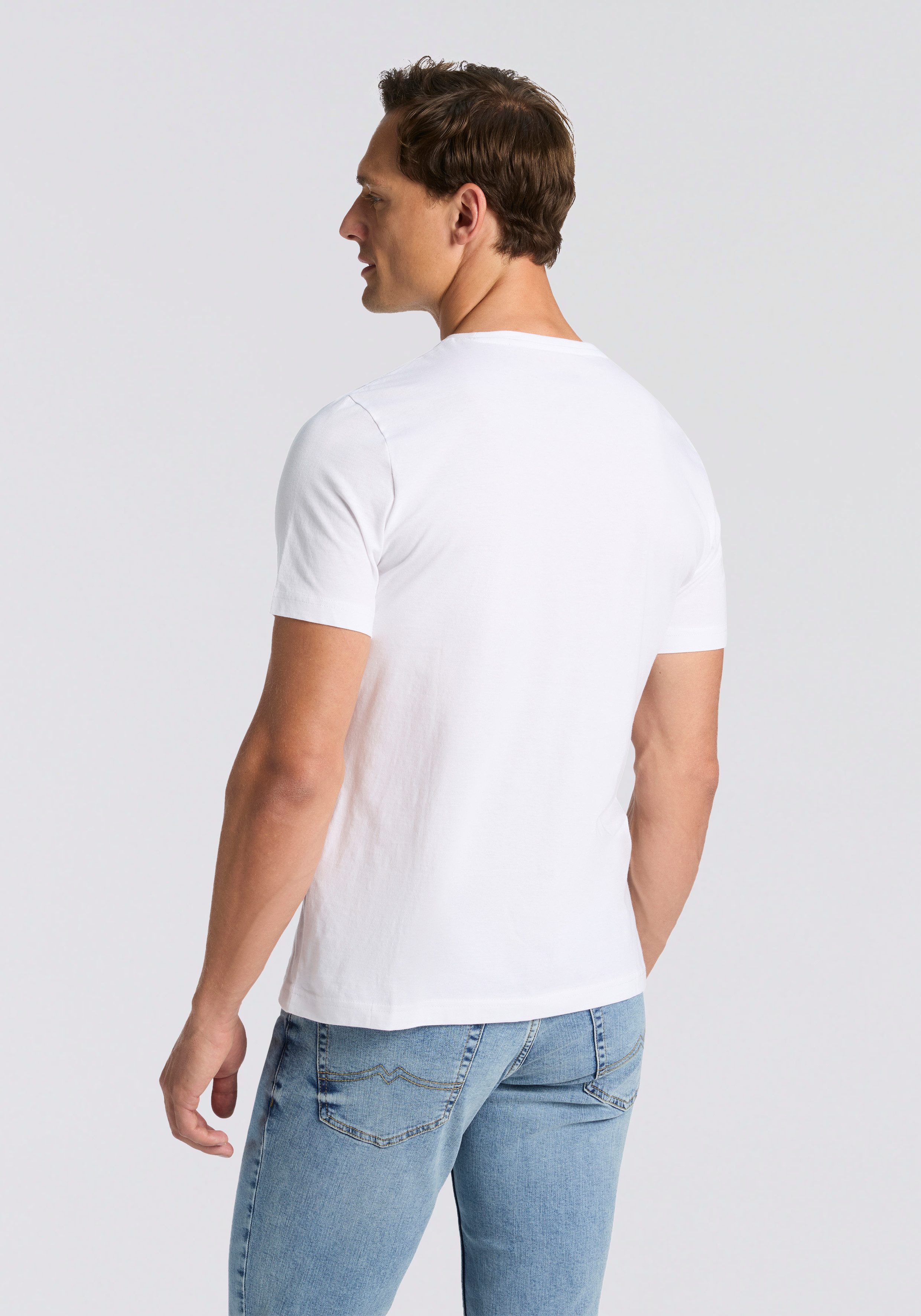 MUSTANG T-shirt Style Alex 3-Pack met opvallende print (3-delig, Set van 3)