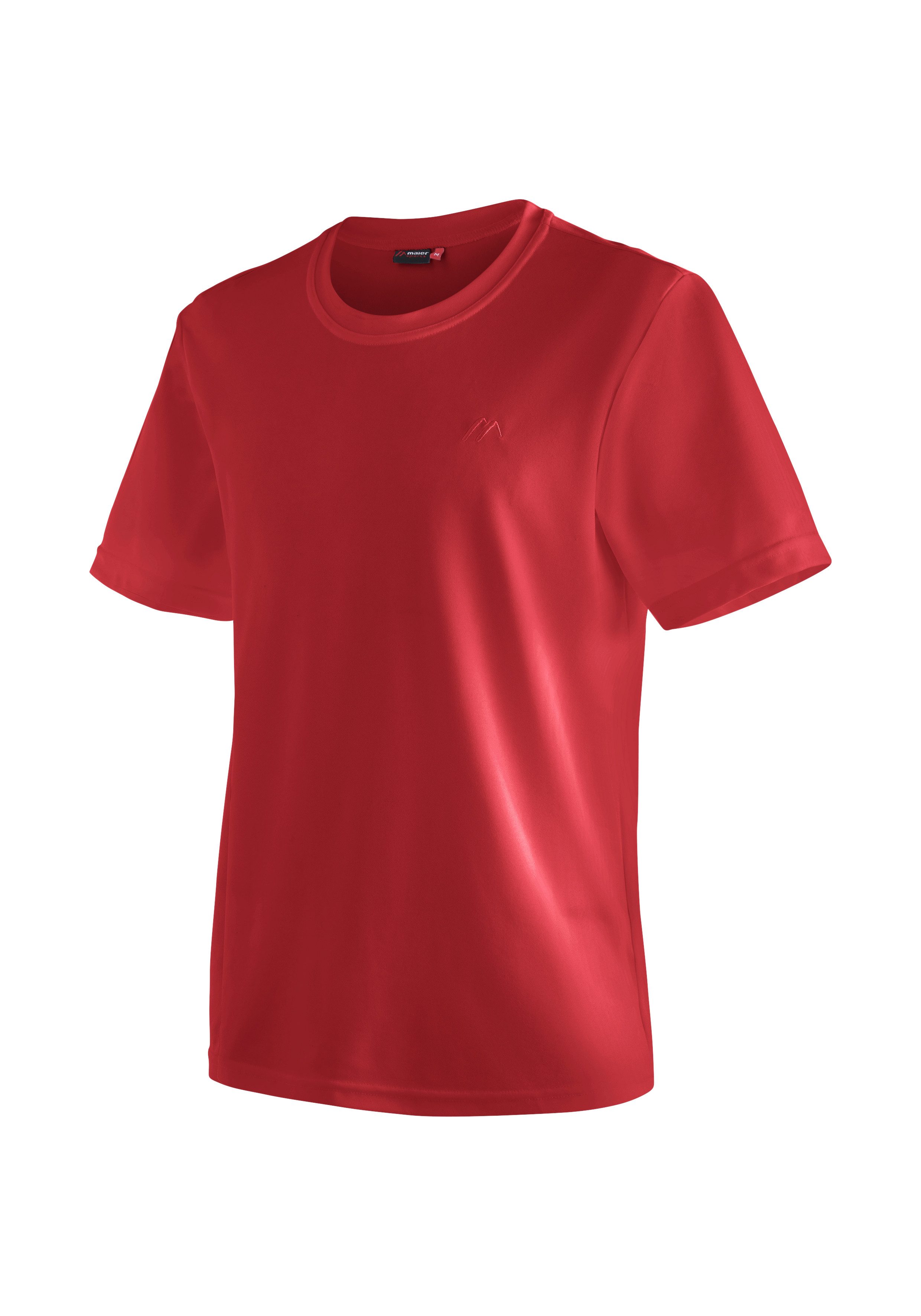 Maier Sports Functioneel shirt Walter Heren T-shirt, ronde hals pique outdoor shirt, snel drogend heren t-shirts maat M rood