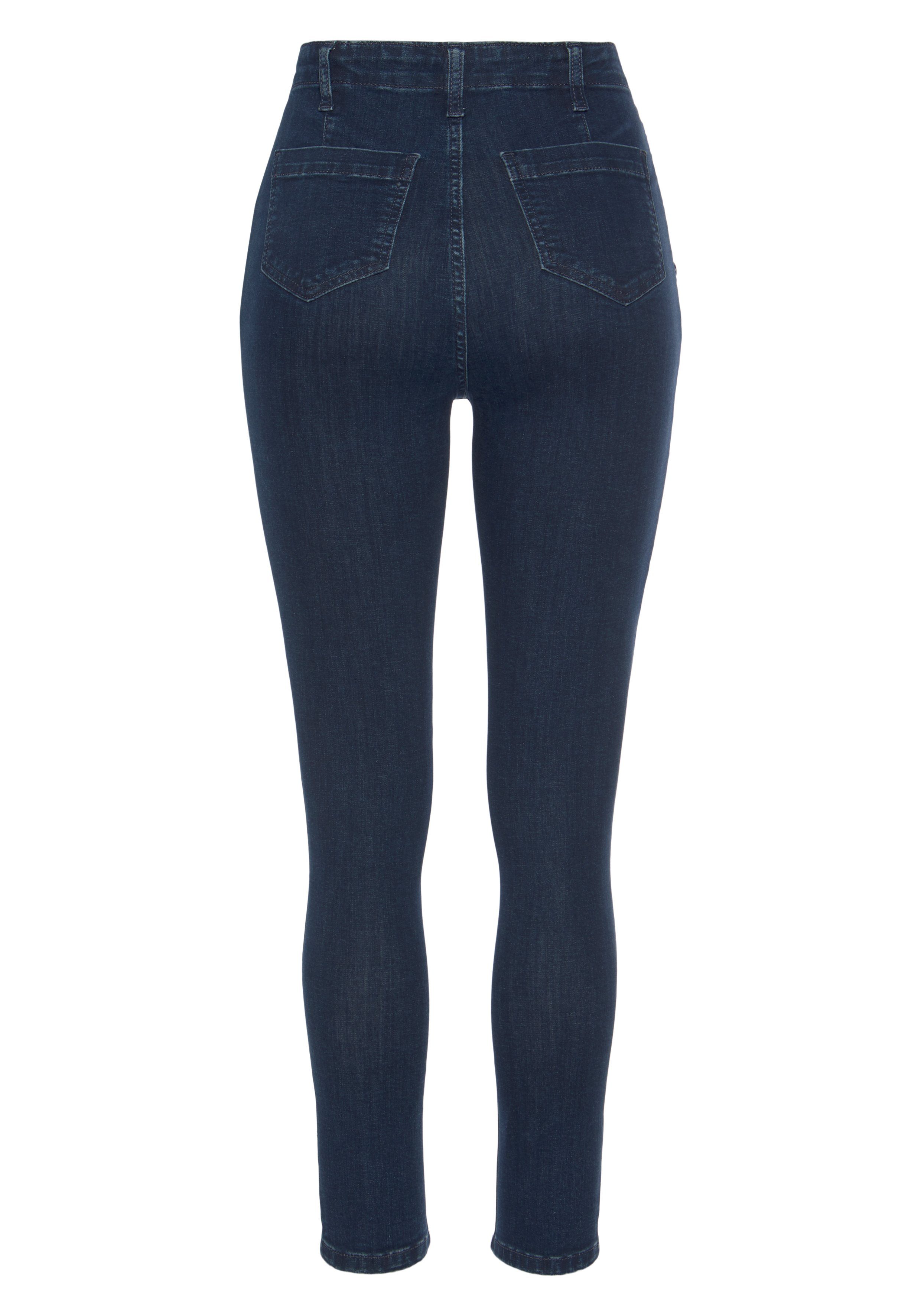 Vivance Jeggings met sierknopen, stretch, super skinny, figuurvormend, high-waist