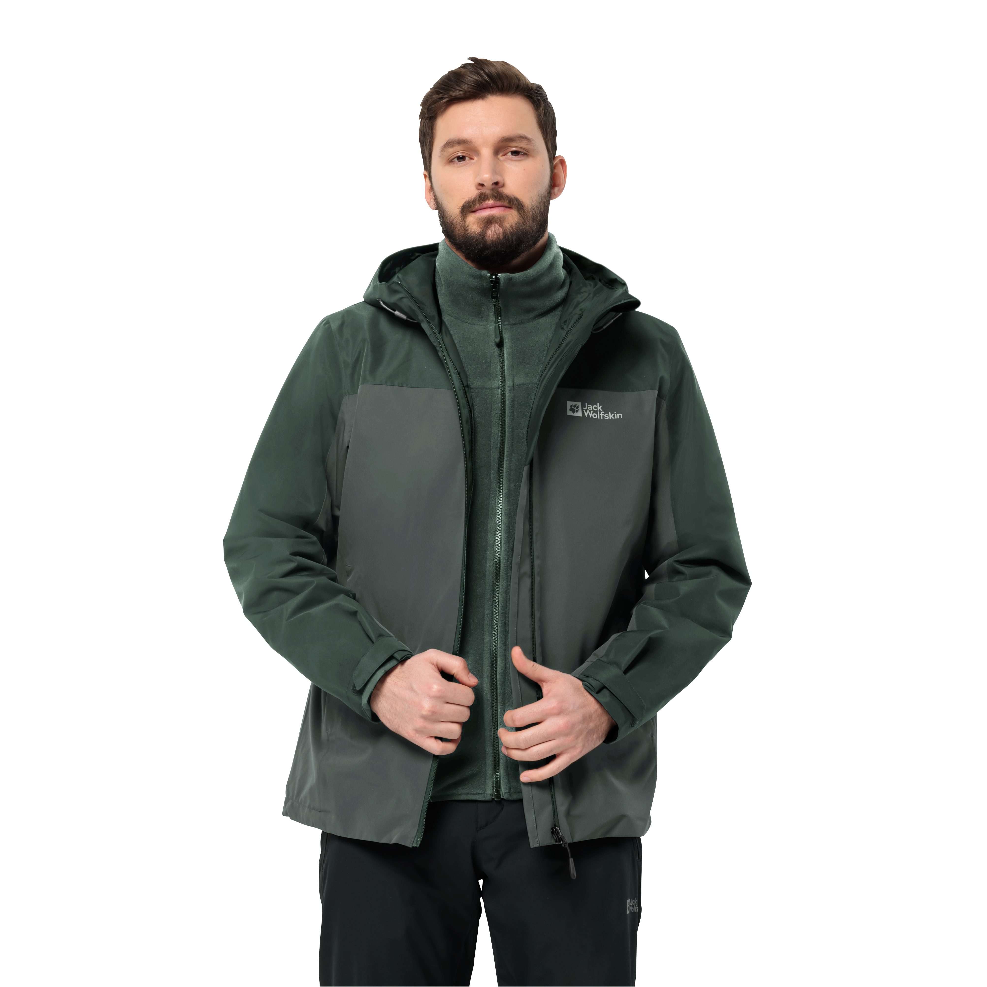 Jack Wolfskin Functioneel 3-in-1-jack TAUBENBERG 3IN1 JKT M met waterafstotende ritsen waterdicht ademend