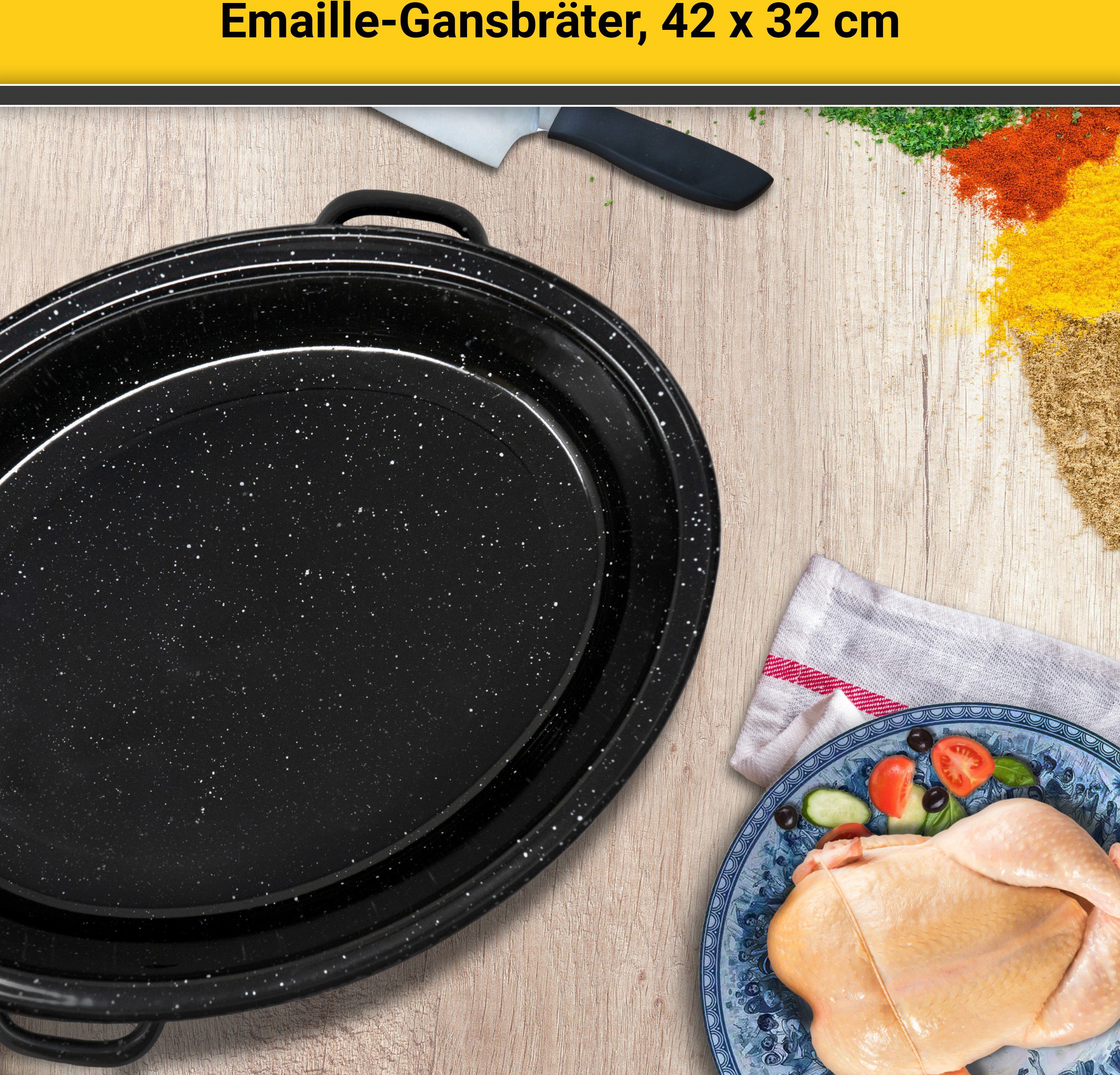 Krüger Braadpan Gansbraadpan met druipdeksel voor inductiekookvelden geschikt