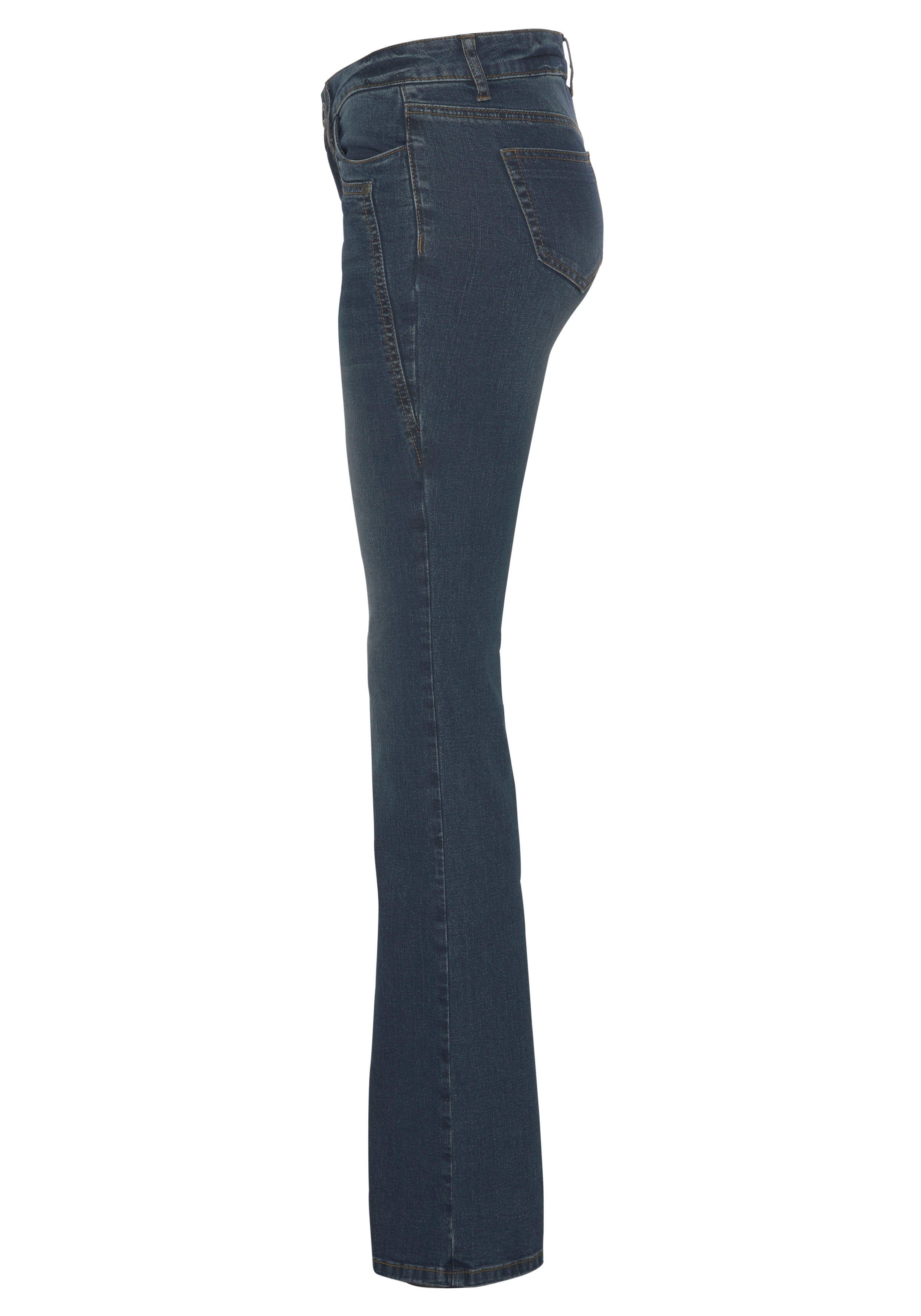 Arizona Bootcut jeans Met geren uitlopende pasvorm, lage taille, elastisch materiaal