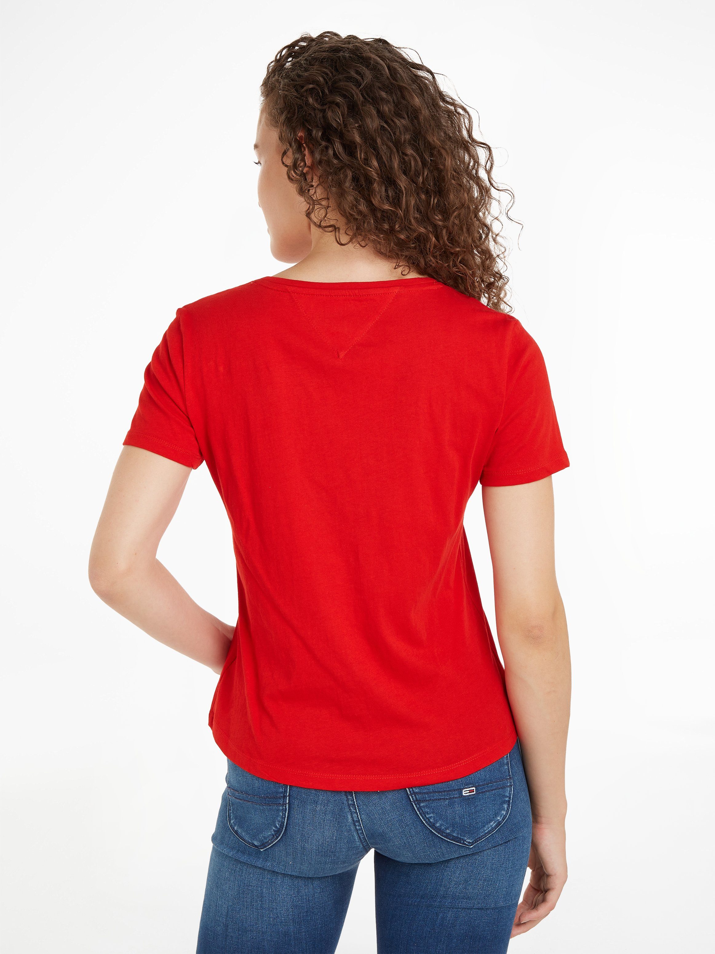 TOMMY JEANS Shirt met V-hals met tommy jeans-merklabel op borsthoogte