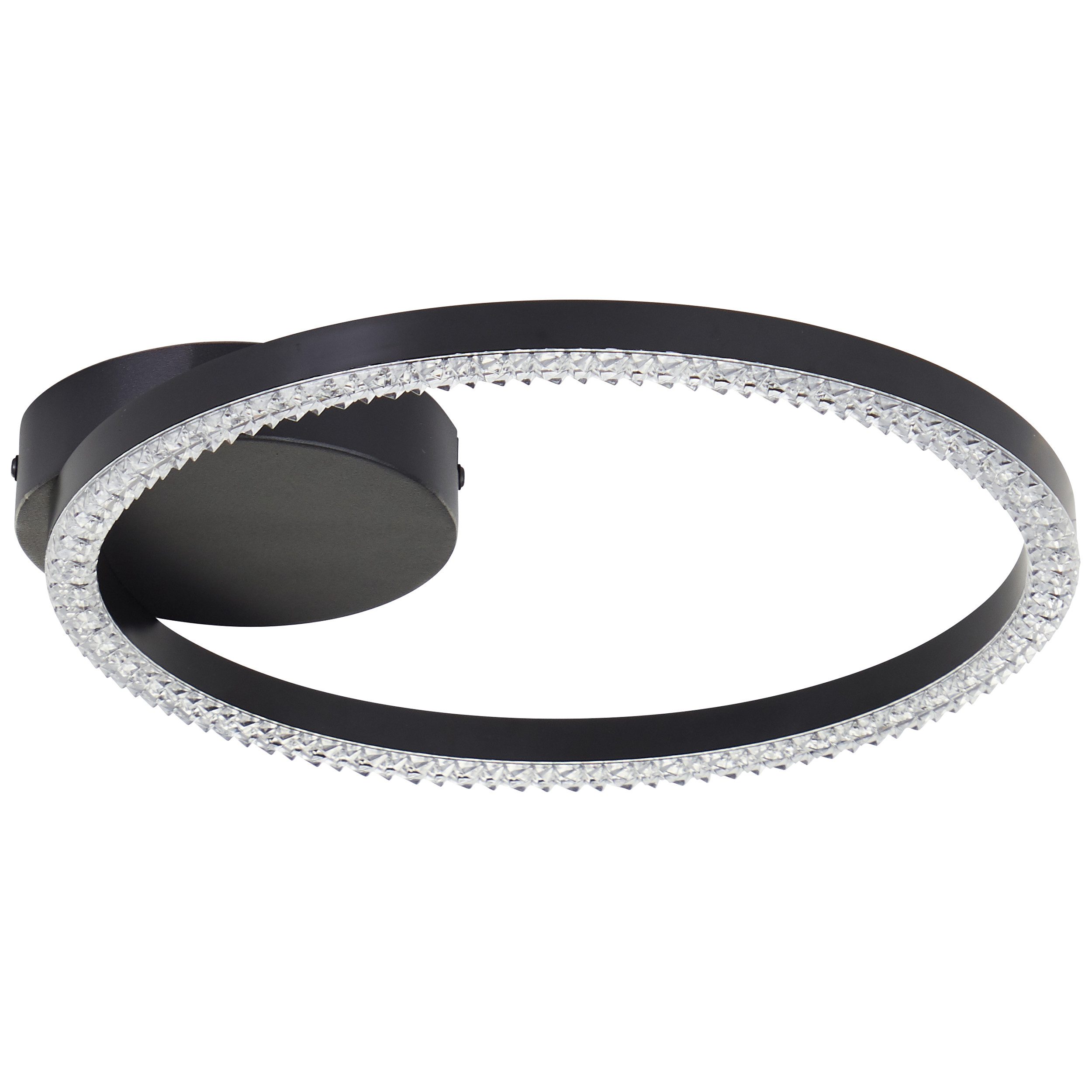 Brilliant Leuchten Led-plafondlamp AURELIA Kristaloptiek, Ø 30 cm, 1500 lm, 4000 K, metaal/kunststof, zwart