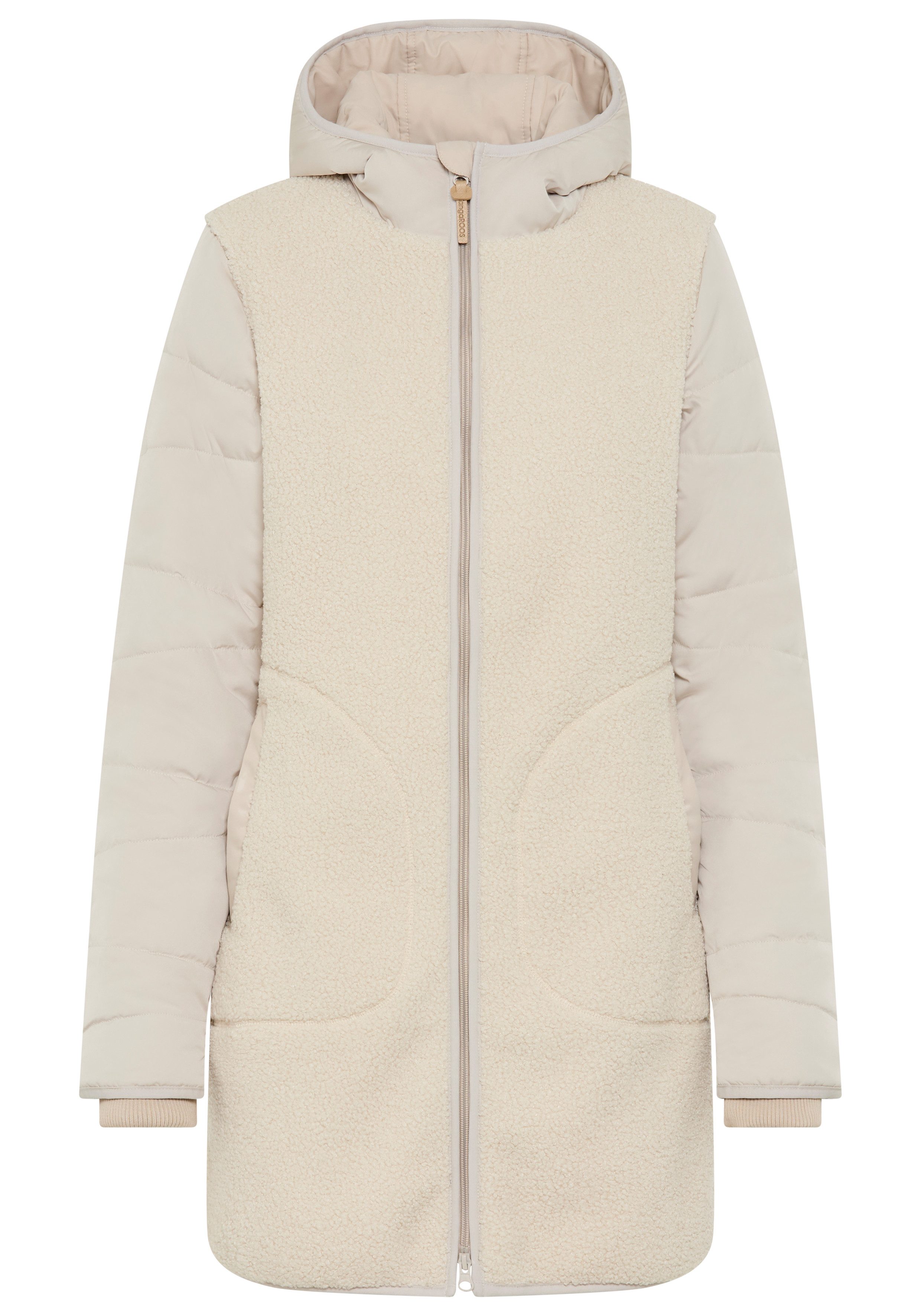 KangaROOS Hybride jas Tussenjas van teddy-fleece met gewatteerde mouwen en capuchon