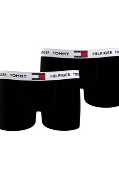 tommy hilfiger underwear boxershort met logo-weefband (set, 2 stuks, set van 2) zwart