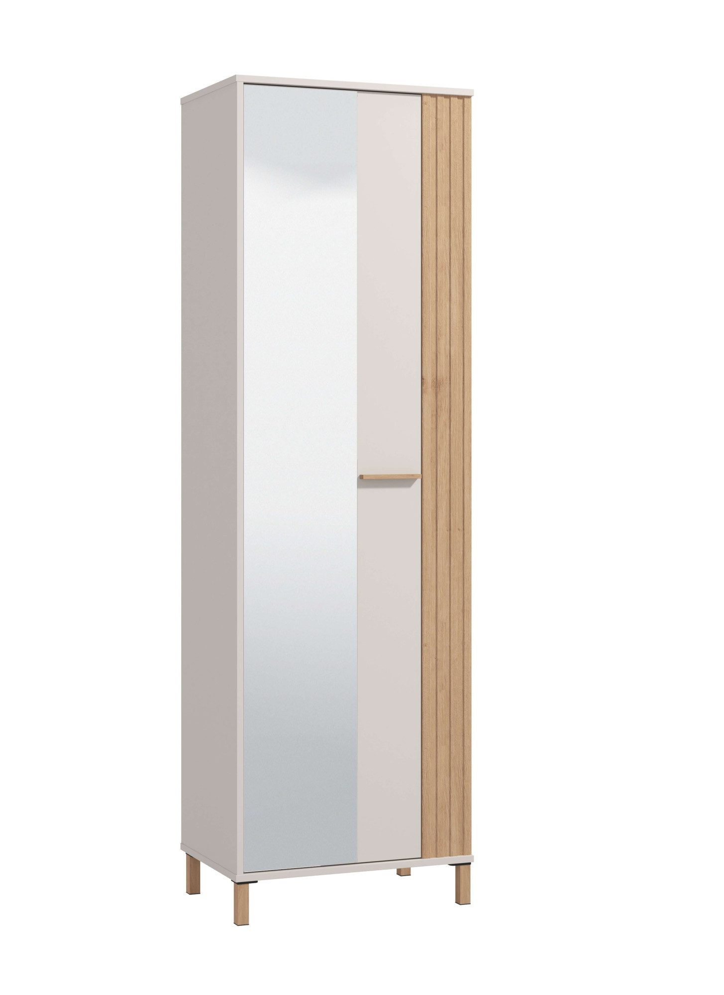 Home affaire Kledingkast Belfort, kledingkast, opbergkast, hal kast, hoogte 193 cm met kledingstang, 5 vakken, met een spiegel, in kasjmierkleur