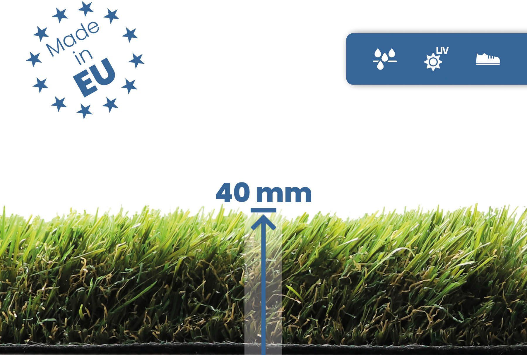 Primaflor-Ideen in Textil Kunstgras MIDSOMMAR realistische look, met drainagefunctie, ideaal voor balkon & terras
