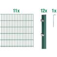 gah alberts dubbelstaafmat hekwerk 160 cm hoog, 11 matten voor 22 m, 12 palen (set) groen