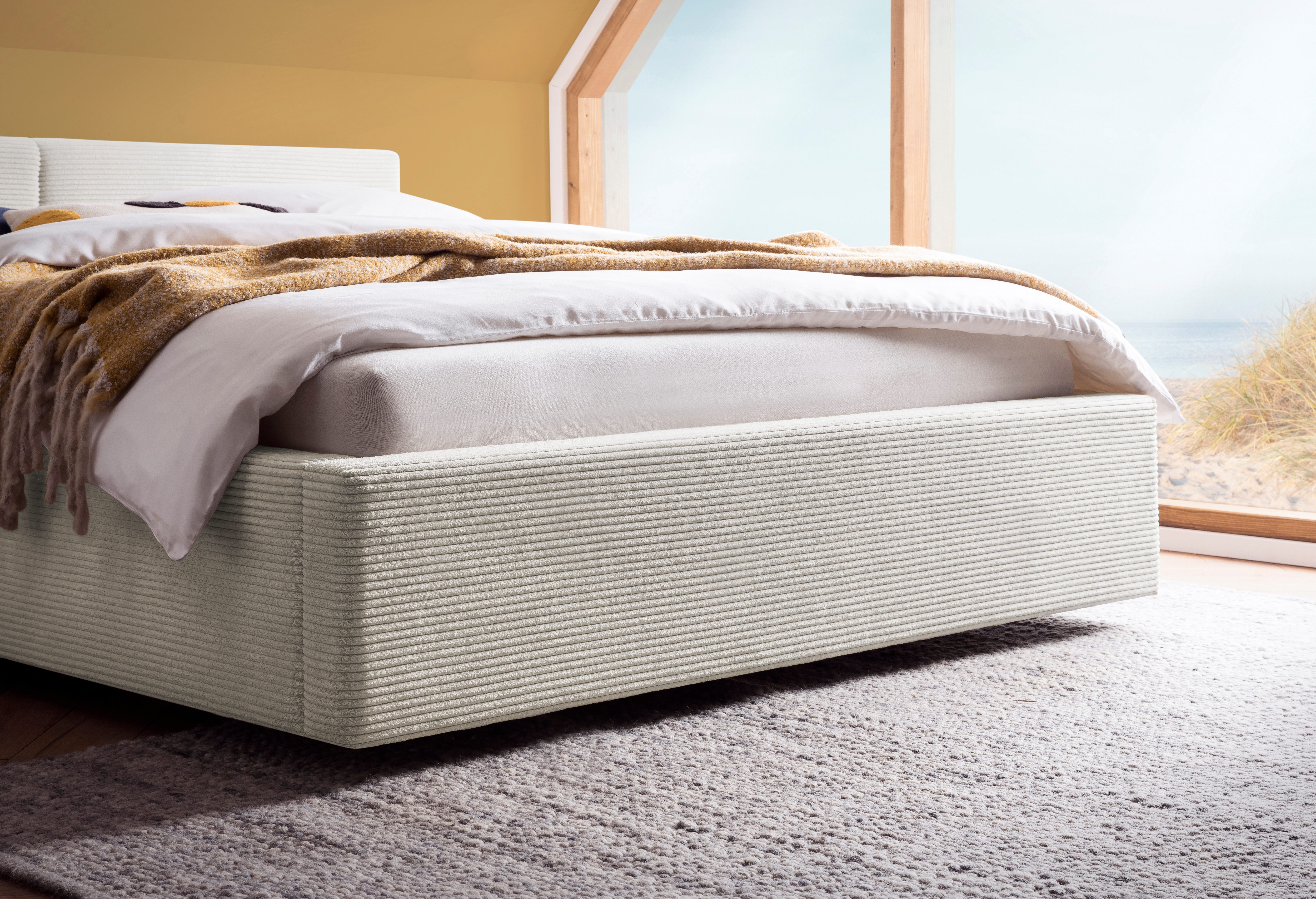 meise.möbel Gestoffeerd bed Cube optioneel met matras en bedlade