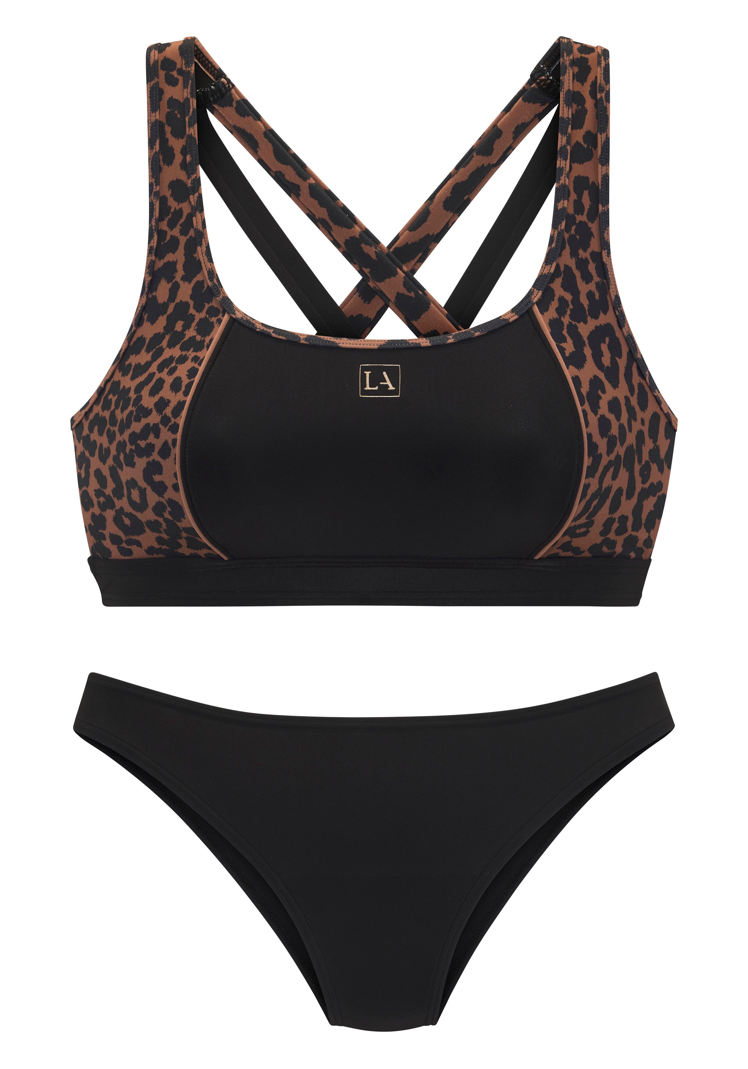 active by Lascana Bustierbikini met luipaardprint