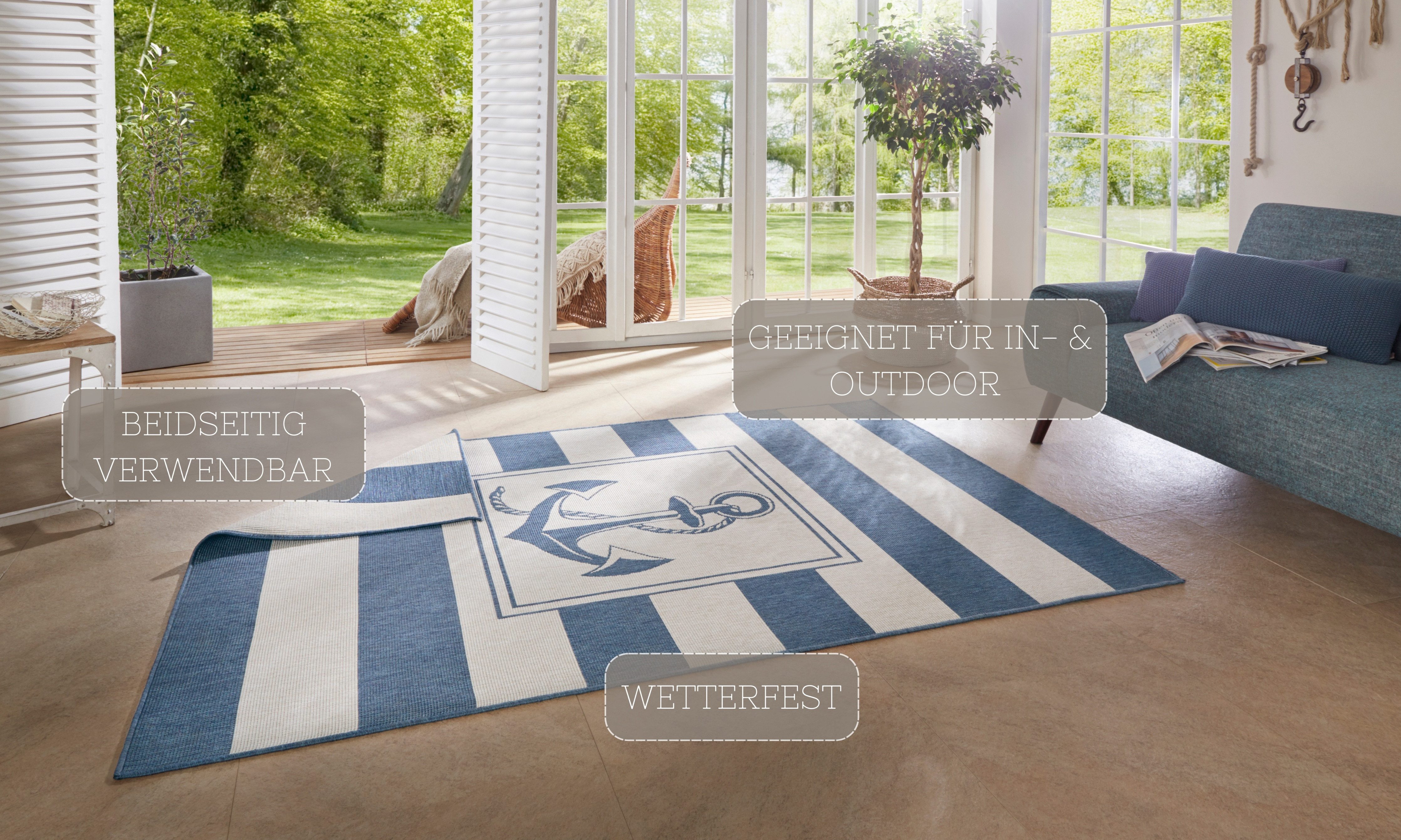 NORTHRUGS Vloerkleed Gandara In- & outdoor, vloerkleed, weerbestendig, balkon, tuin, woonkamer, modern