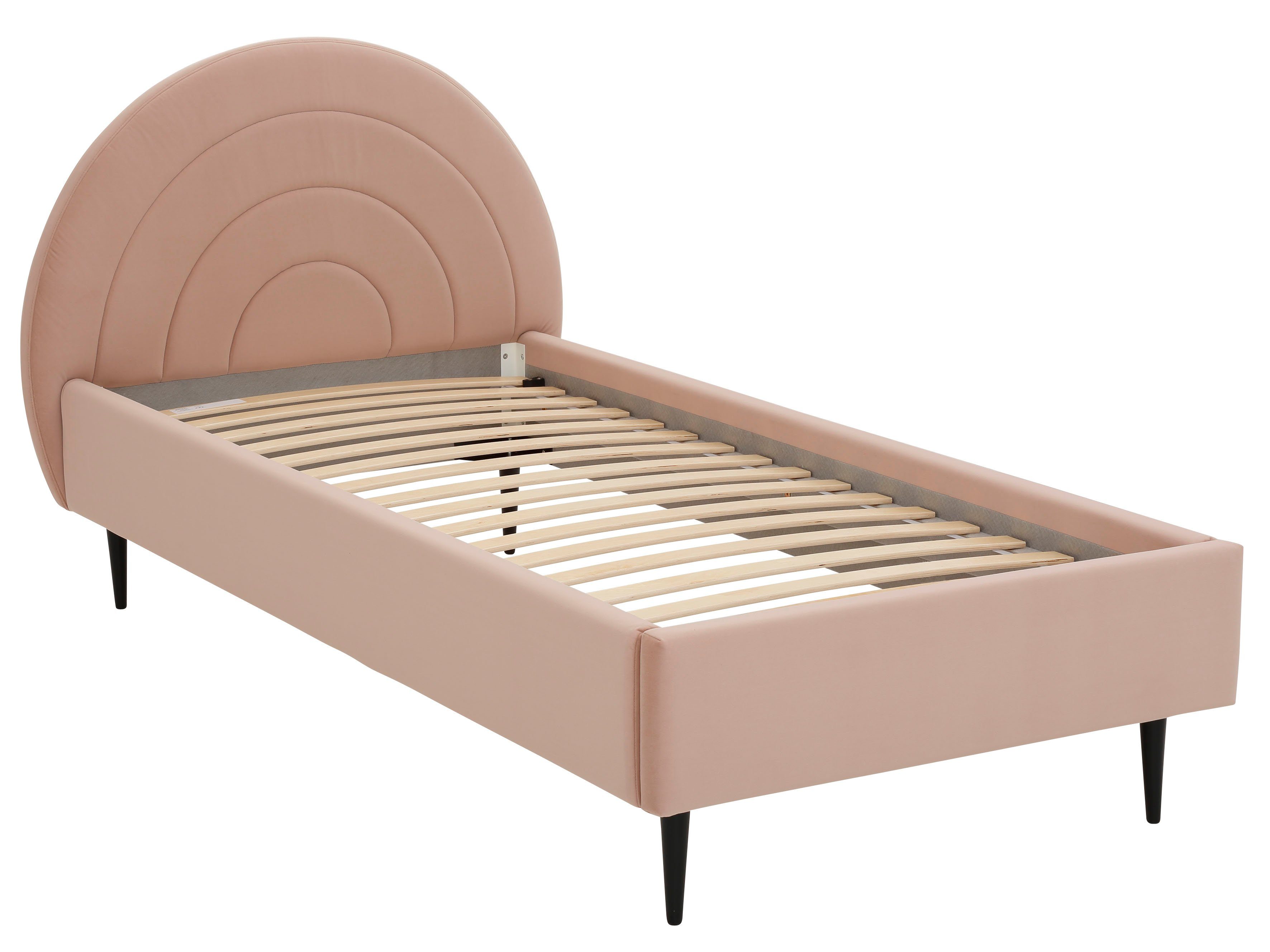 Lüttenhütt Gestoffeerd bed Femmy prettig bekleed hoofdbord met decoratief regenboogmotief