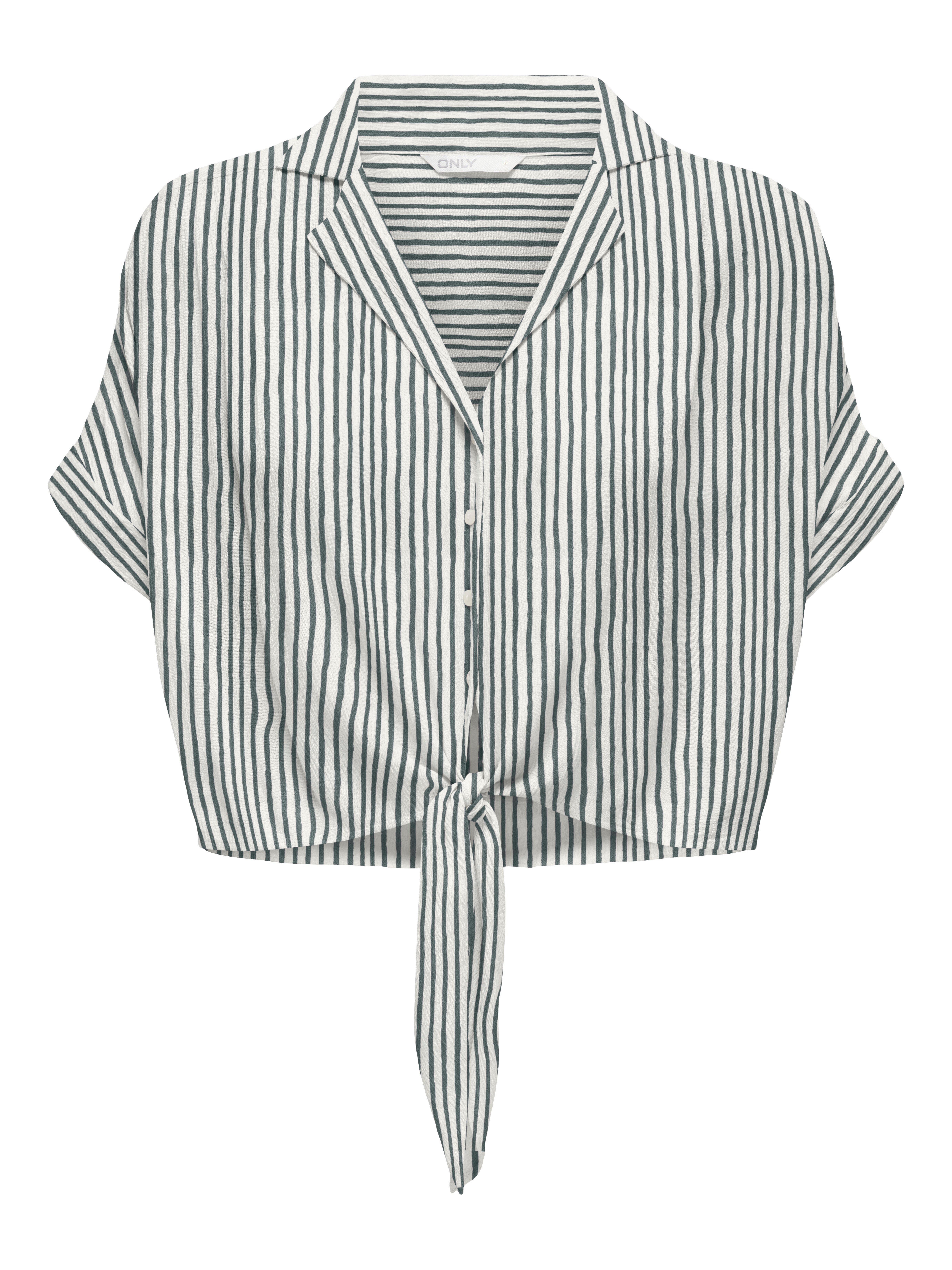 Only Blouse met korte mouwen ONLPAULA LIFE S/S TIE SHIRT WVN NOOS