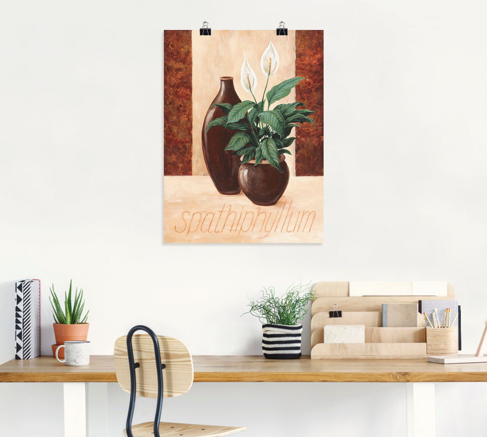 Artland Poster Spathiphyllum - Lepelplant als artprint van aluminium, artprint op linnen, muursticker of poster in verschillende maten