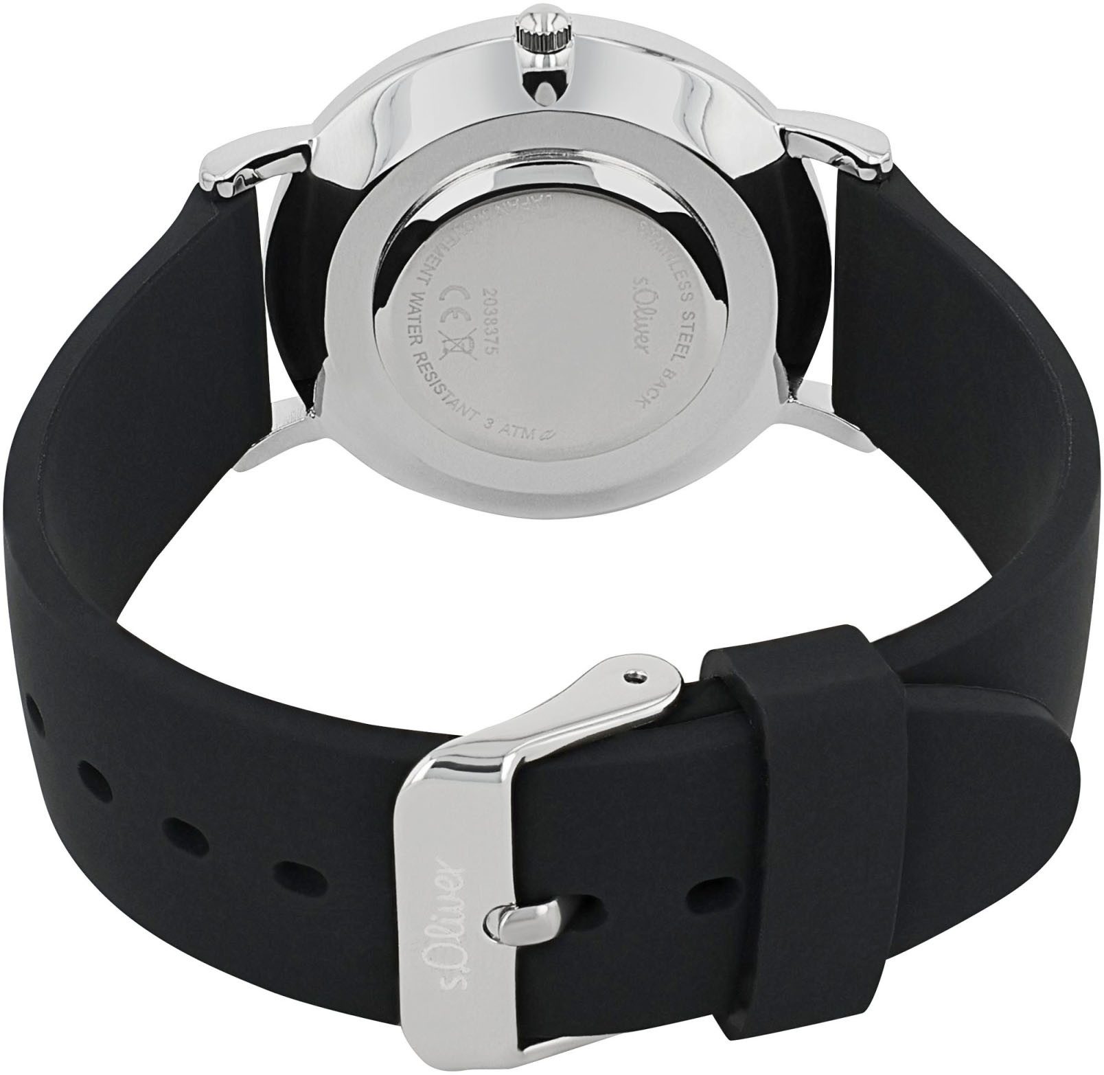 s.Oliver Kwartshorloge Horloge, dameshorloge, analoog, siliconen band