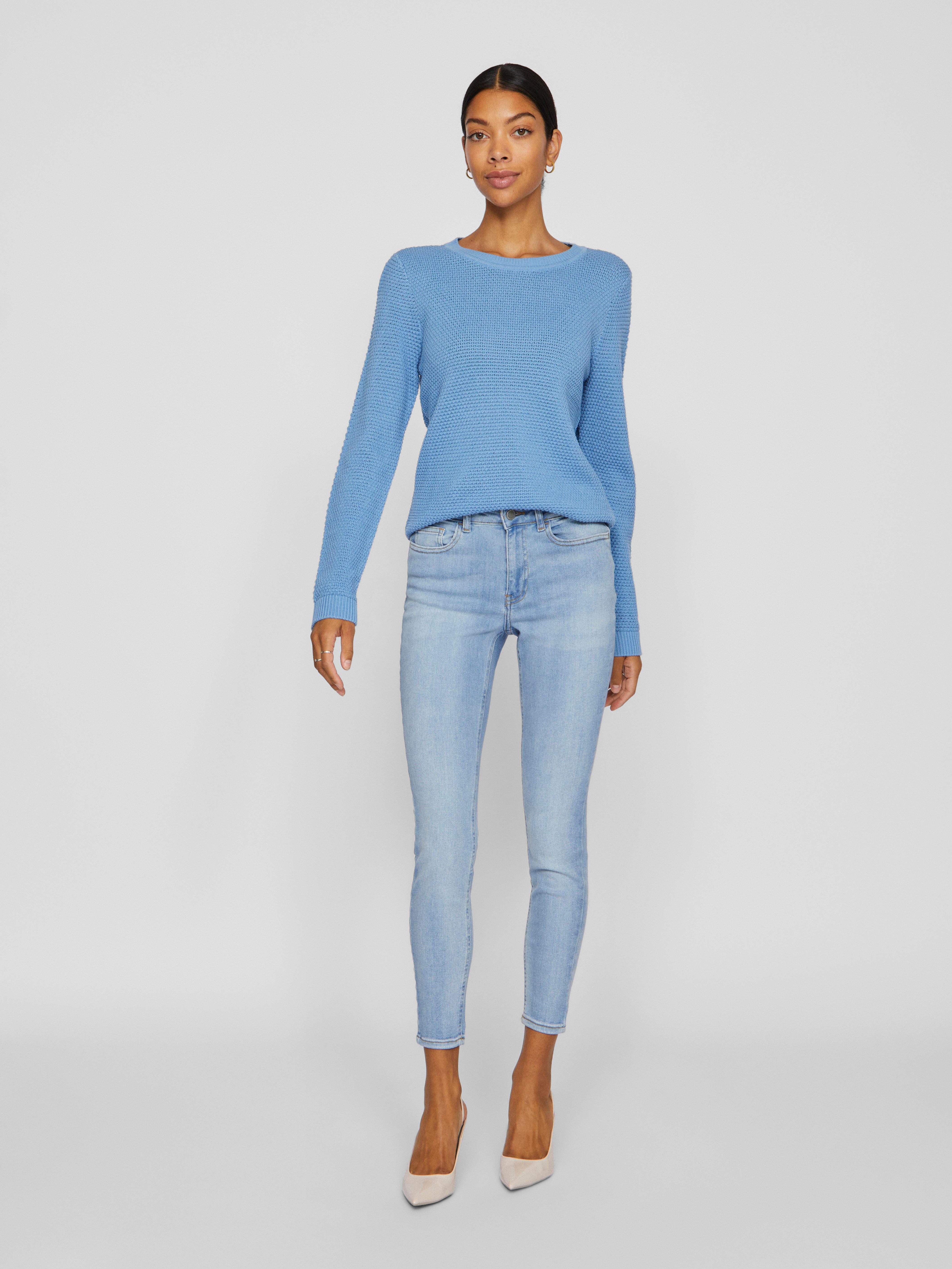 Vila Trui met ronde hals VIDALO O-NECK L/S KNIT TOP- NOOS