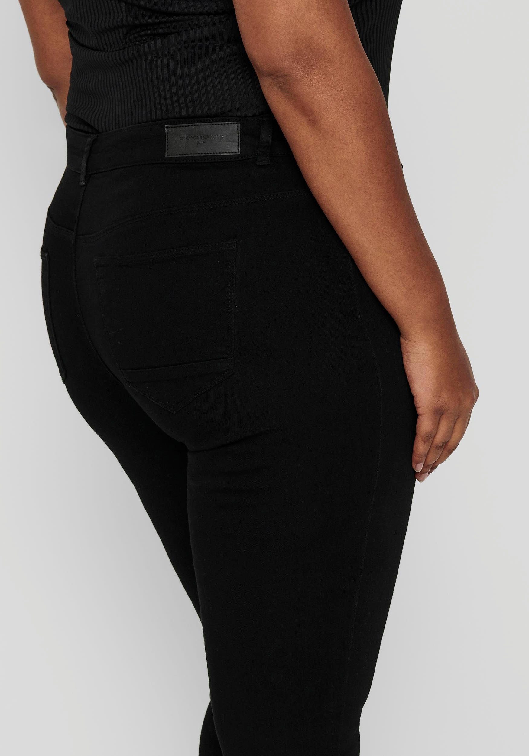 ONLY CARMAKOMA Skinny fit jeans CARKARLA REG SK ANKLE ZIP JNS met ritssluiting onder in de pijpen