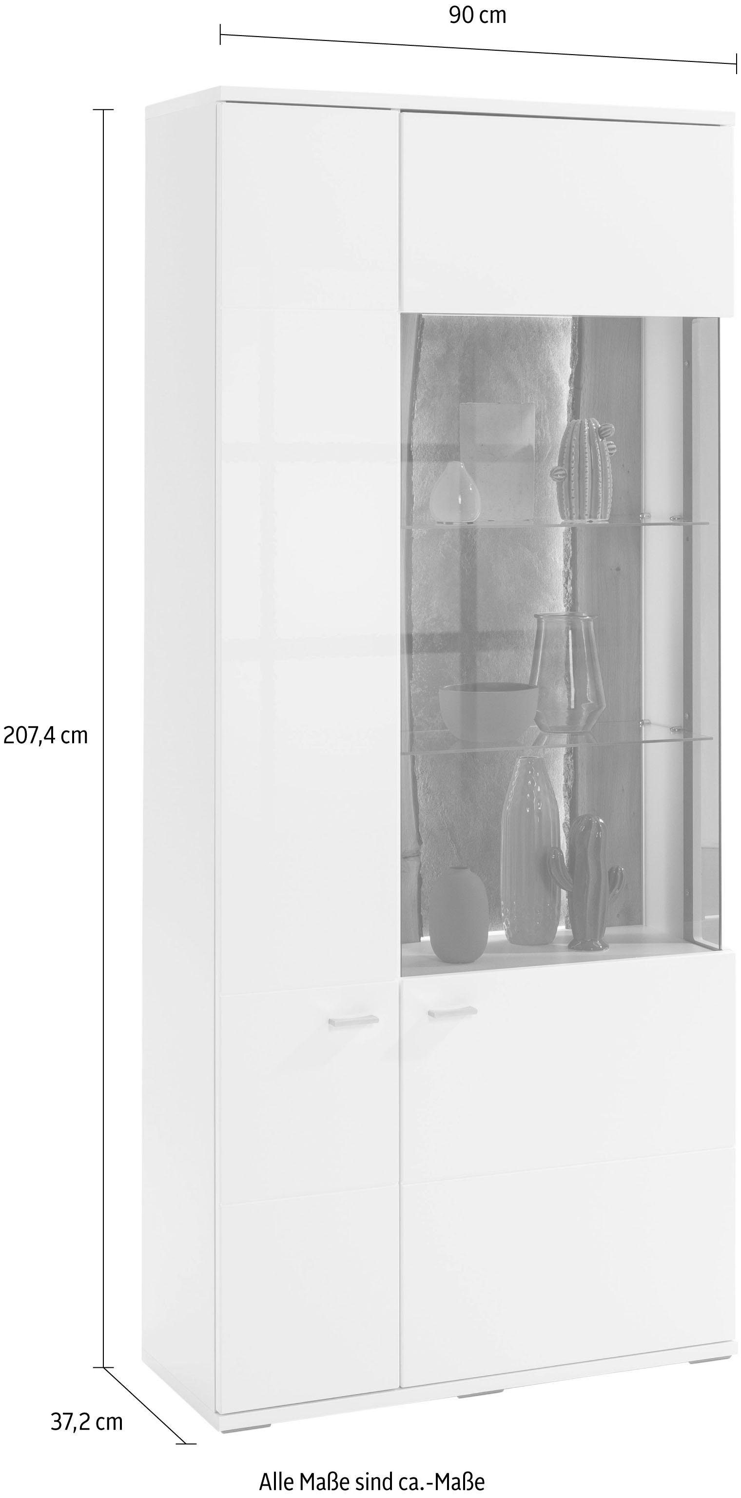 set one by Musterring Vitrinekast Tacoma Type 05/06, hoogte 207,4 cm, met getinte glasdeur