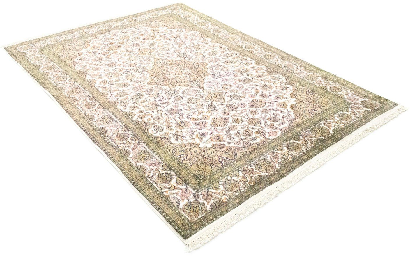 morgenland vloerkleed kasjmier zijde vloerkleed met de hand geknoopt beige beige