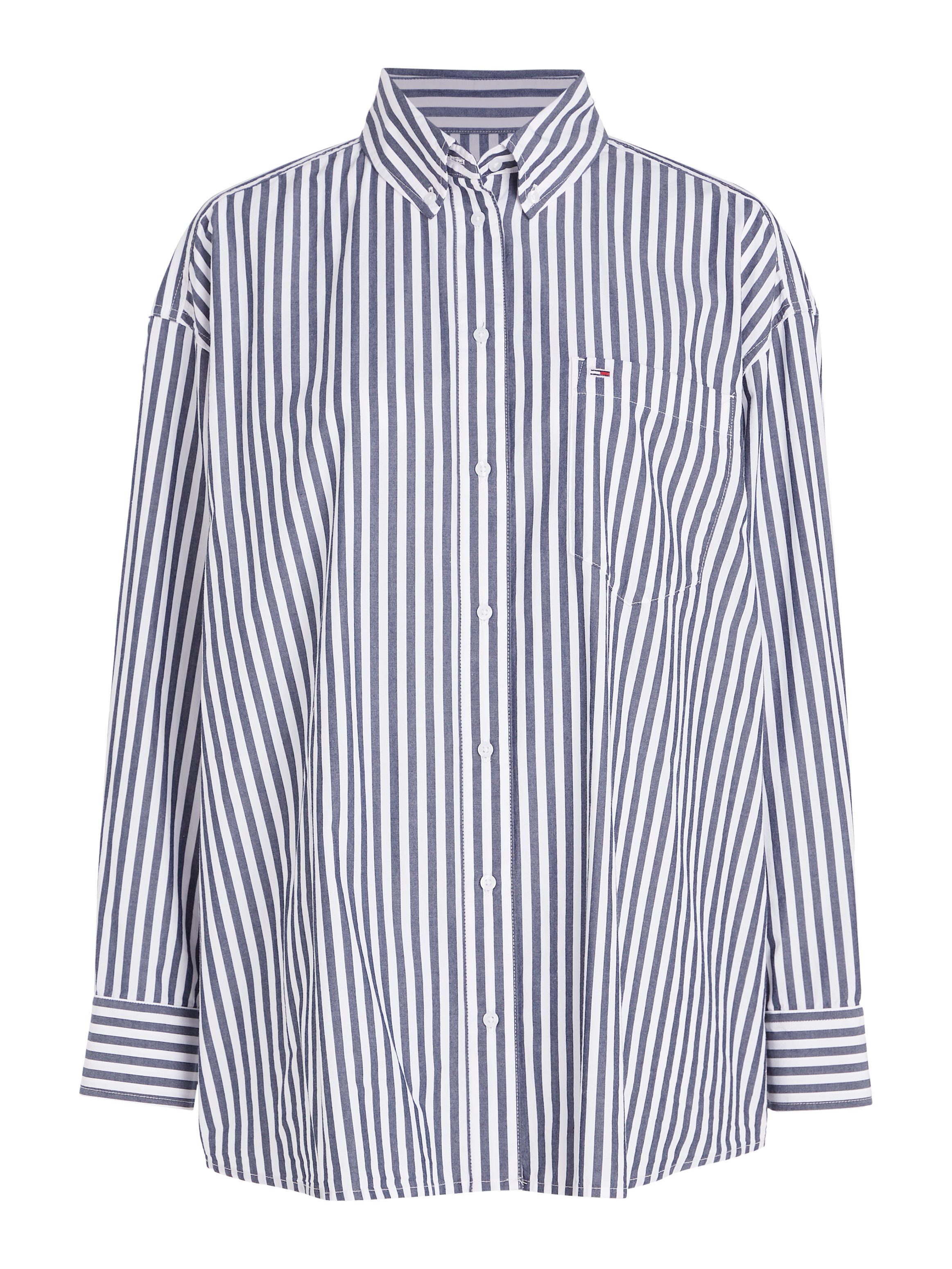 TOMMY JEANS Overhemdblouse TJW OVS PINSTRIPE SHIRT in modieuze naaldstrepen