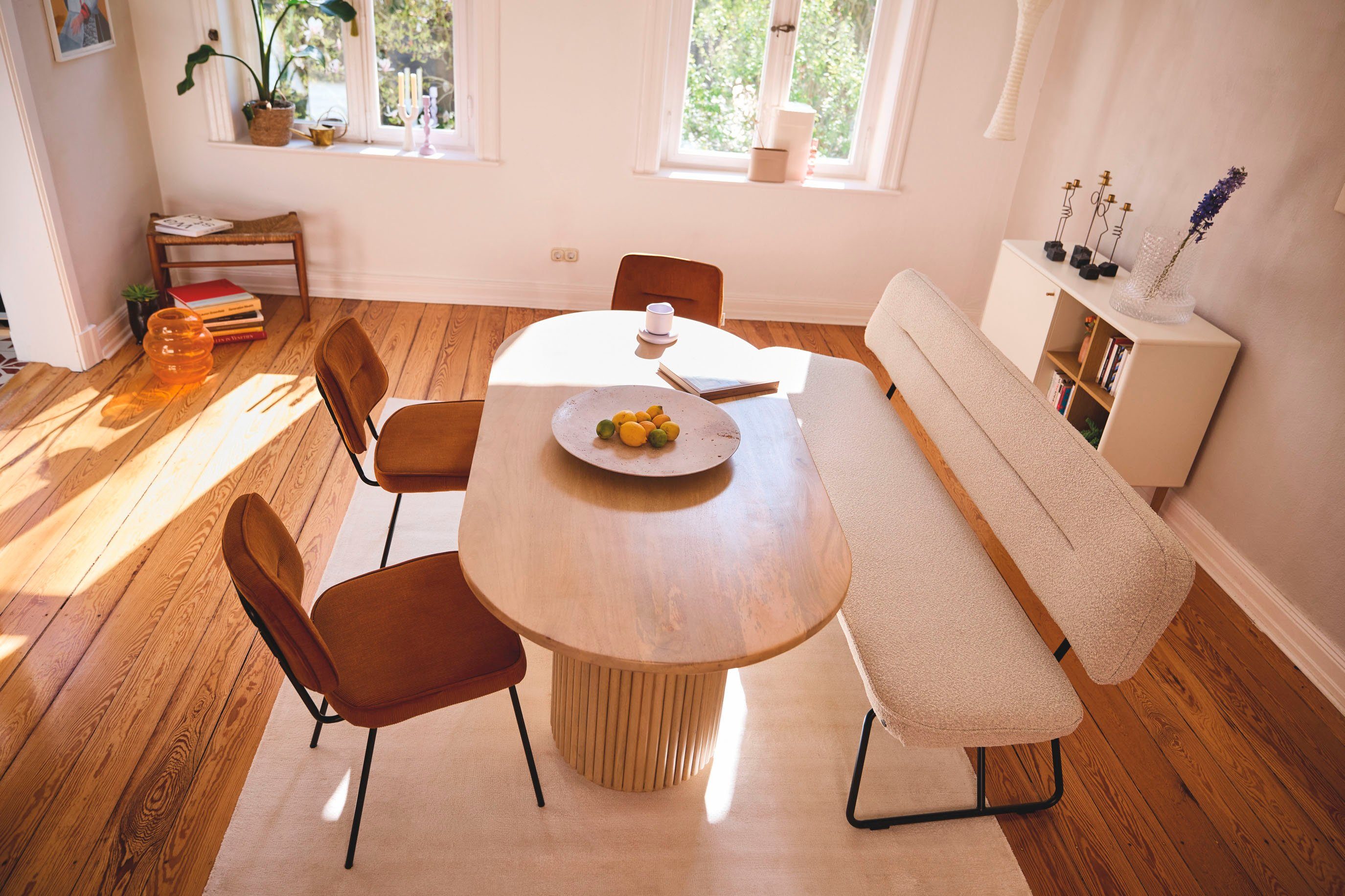 TOM TAILOR HOME Eettafel Ripped met tafelpoten in extravagante ribbel-look