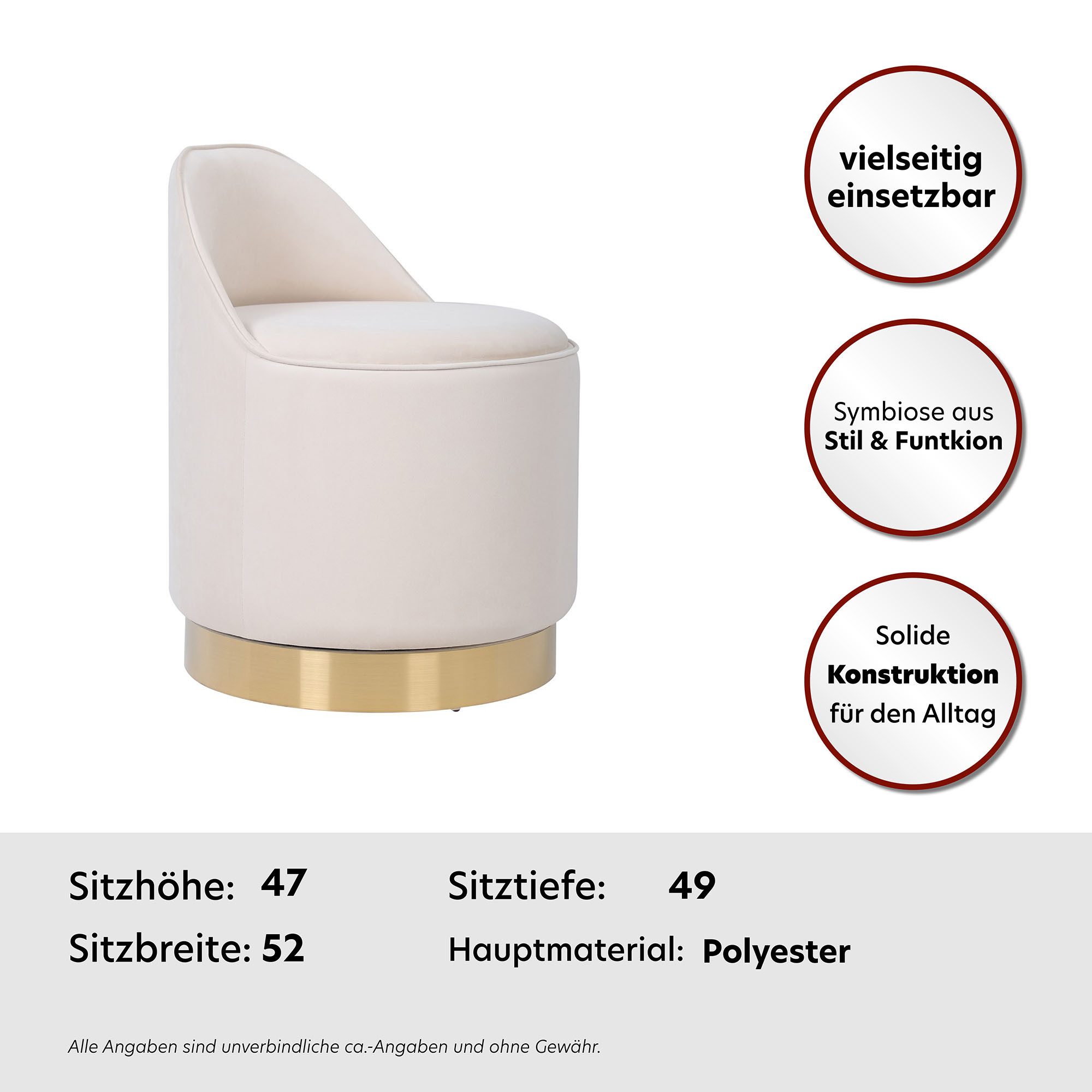 Kayoom Fauteuil Draaikruk Viktor 125, draaikruk in modern design, opbergruimte aan de binnenkant (1 stuk)