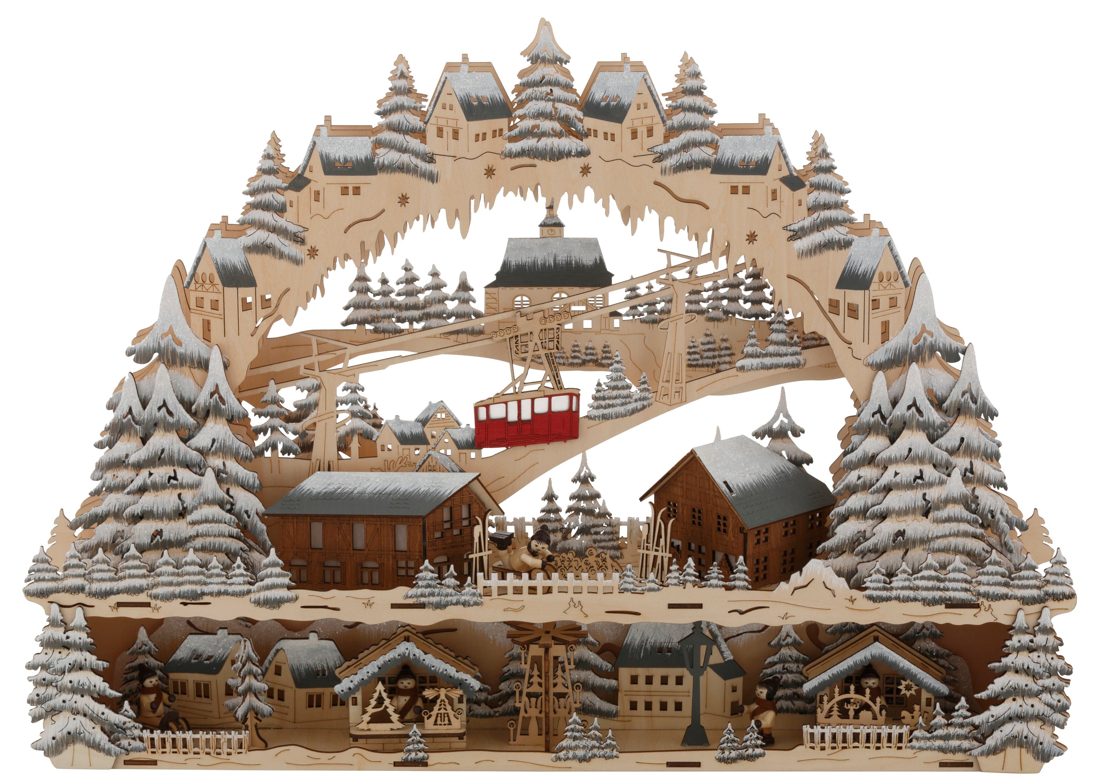 my home Schwibboog Verhoging en kabelbaan, skihut en Kerstmarkt, kerstversiering