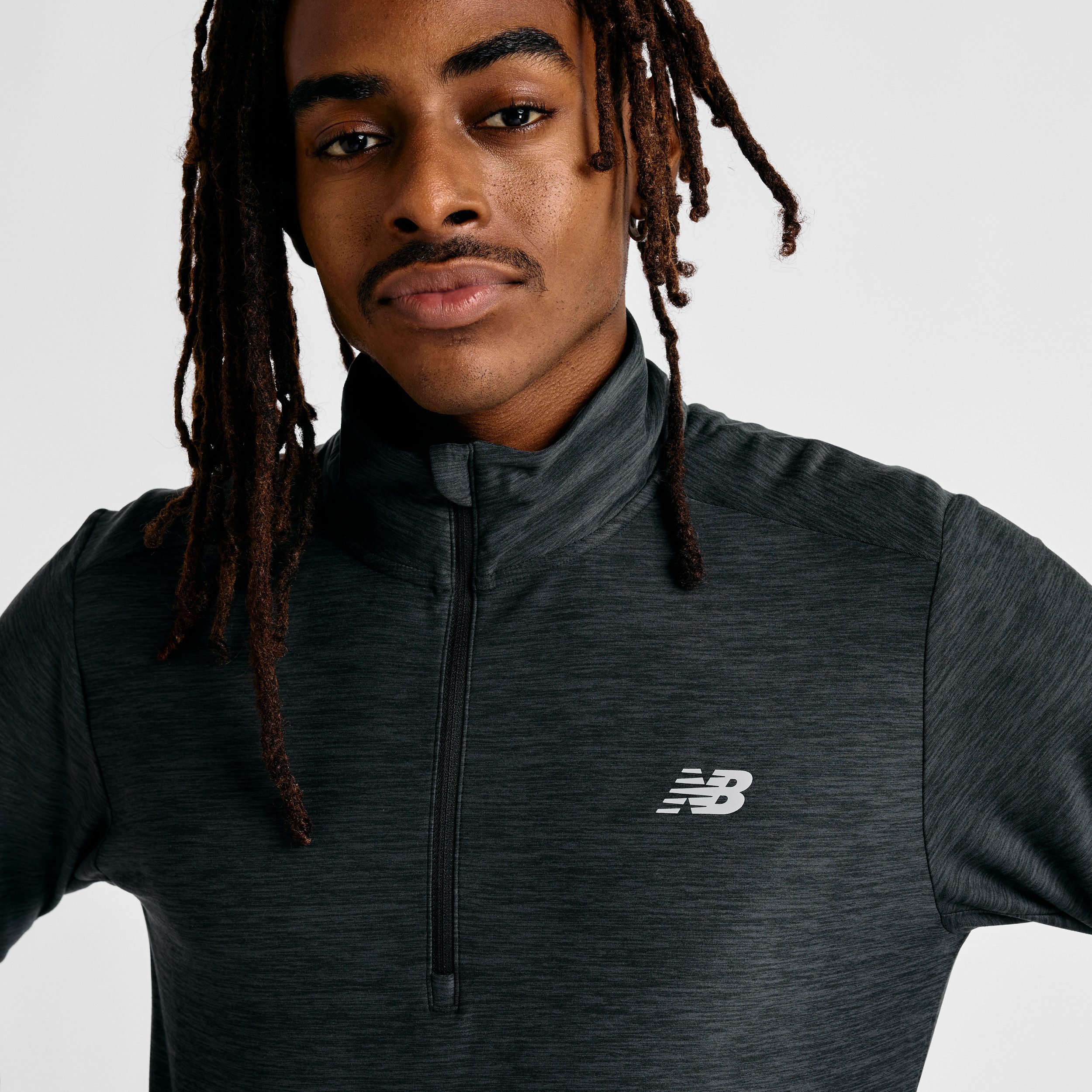 New Balance Runningshirt Space Dye 1/4 ZipHORELINE BLUE HEATHER