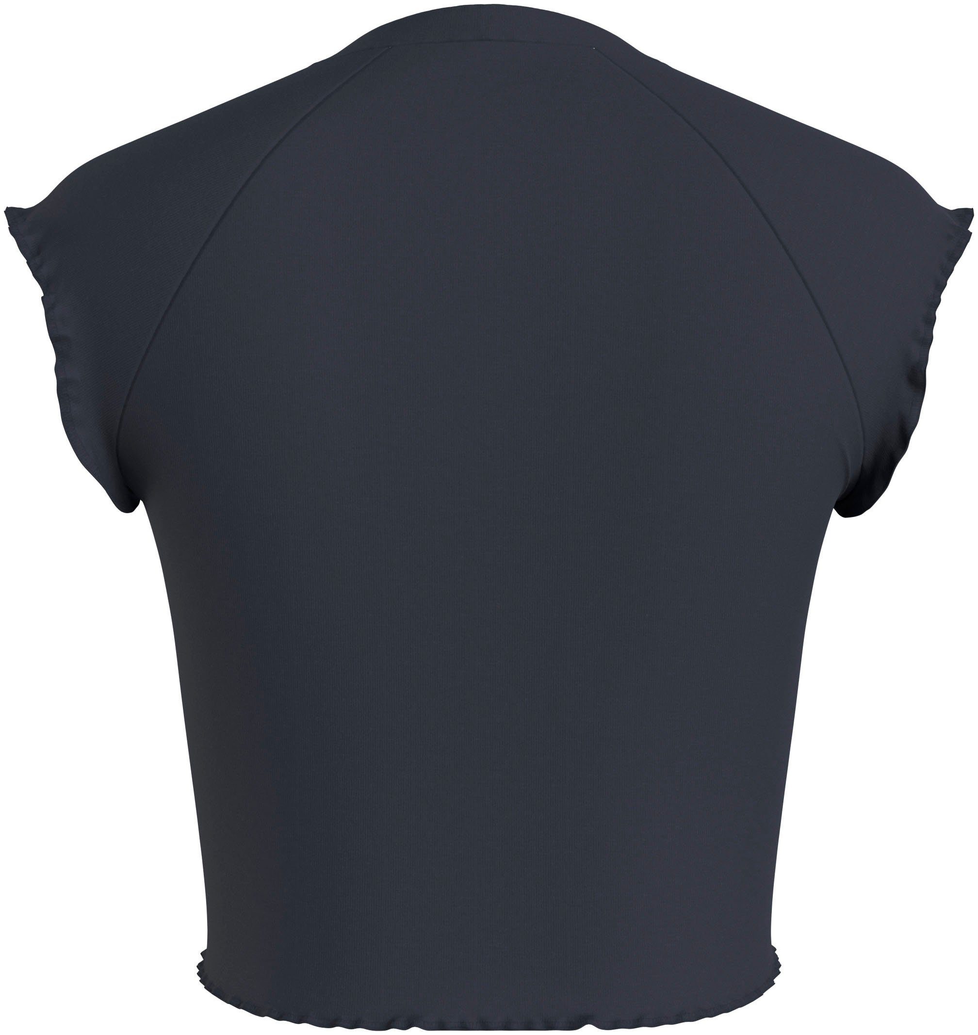 TOMMY JEANS T-shirt TJW SLIM CRP BABYLOCK RIB TEE met geschulpte manchetten & zoom