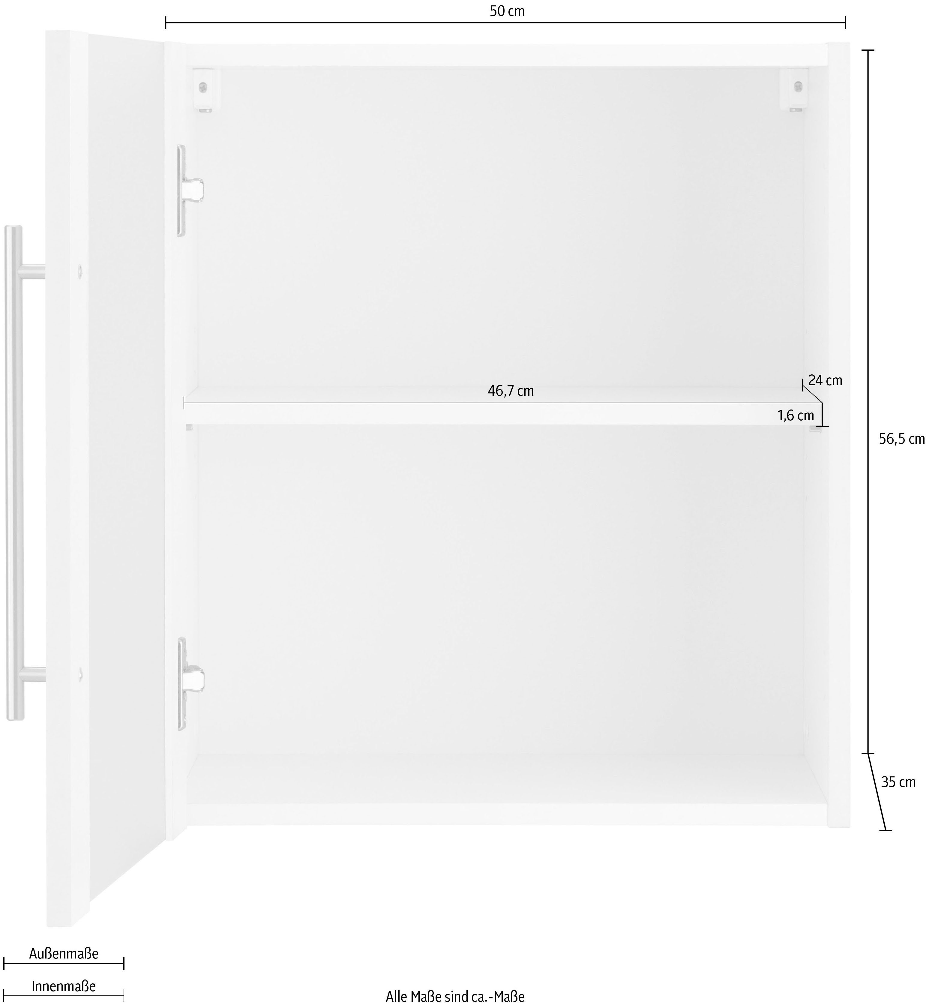 wiho Küchen Hangend kastje met glasdeur Unna Front met glasinzet