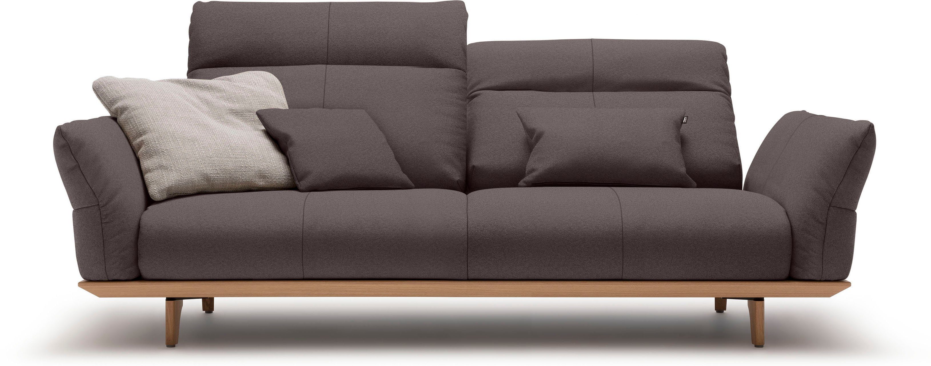 huelsta sofa 3-zitsbank hs.460 onderstel in eiken, poten in natuurlijk eiken, breedte 208 cm grijs