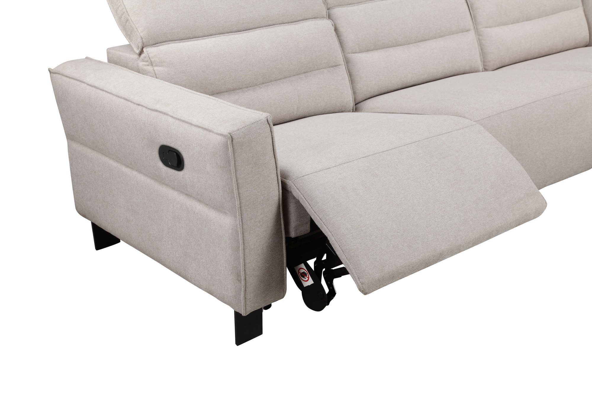 Places of Style Hoekbank Carpari, L-vorm, 263 cm, handmatige of elektrische relaxfunctie