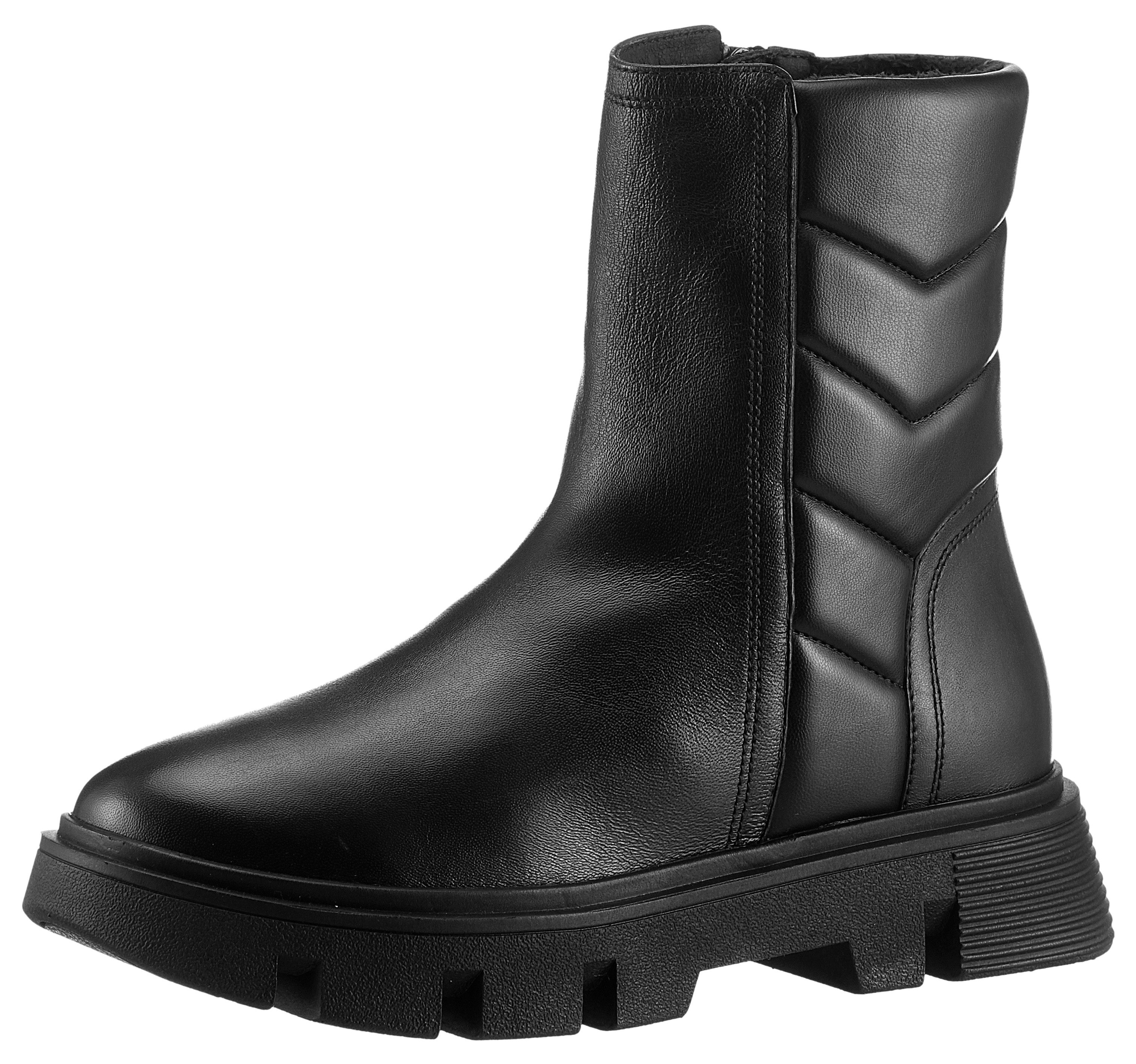 Geox Winterlaarzen D VILDE F Chunky laarzen, plateau laarzen met plateausole dames winterlaarsjes maat 36 EU zwart