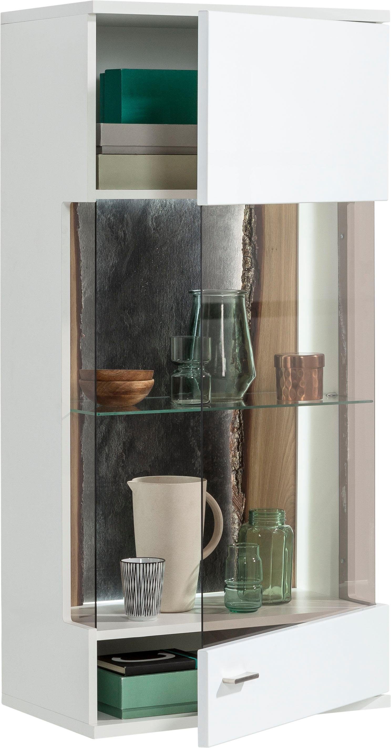 set one by Musterring Vitrinekast Tacoma Type 21/22, hoogte 126,4 cm, met getinte glasdeur