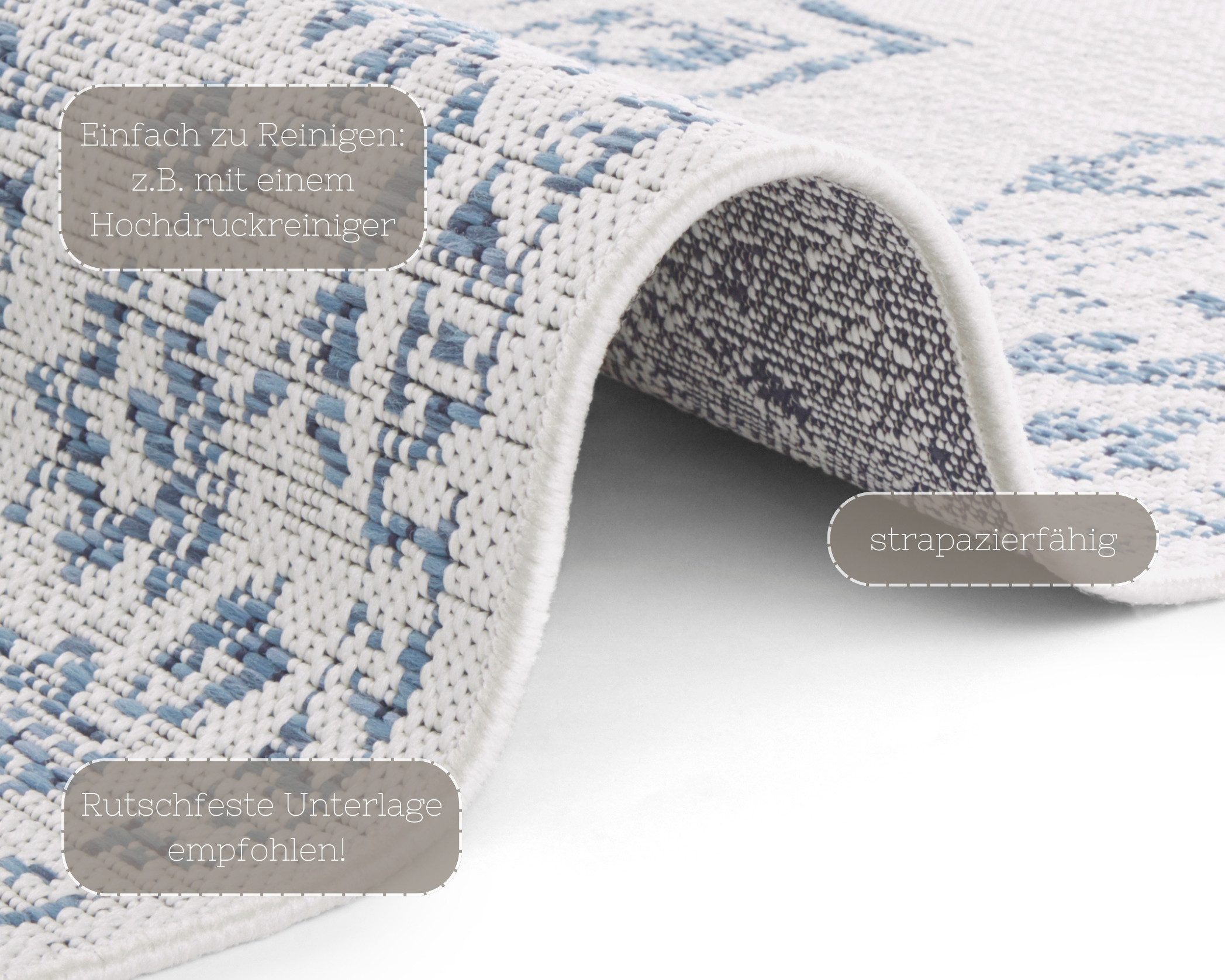 NORTHRUGS Vloerkleed Tilos In- & outdoor, korte pool, oriëntaals, vintage, woonkamer, tuin