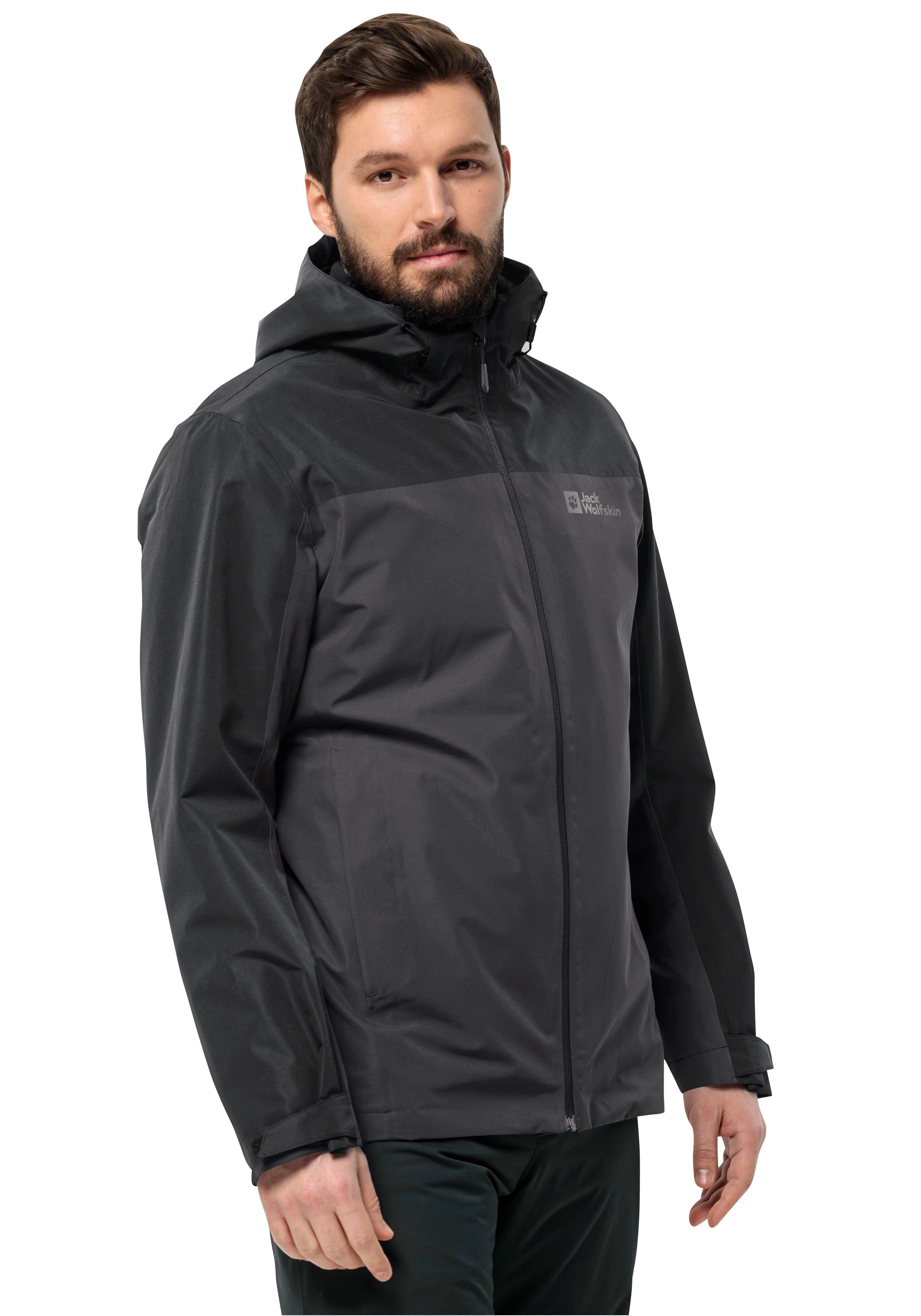 Jack Wolfskin Functioneel 3-in-1-jack TAUBENBERG 3IN1 JKT M Waterafstotende ritsen, waterdicht, ademend
