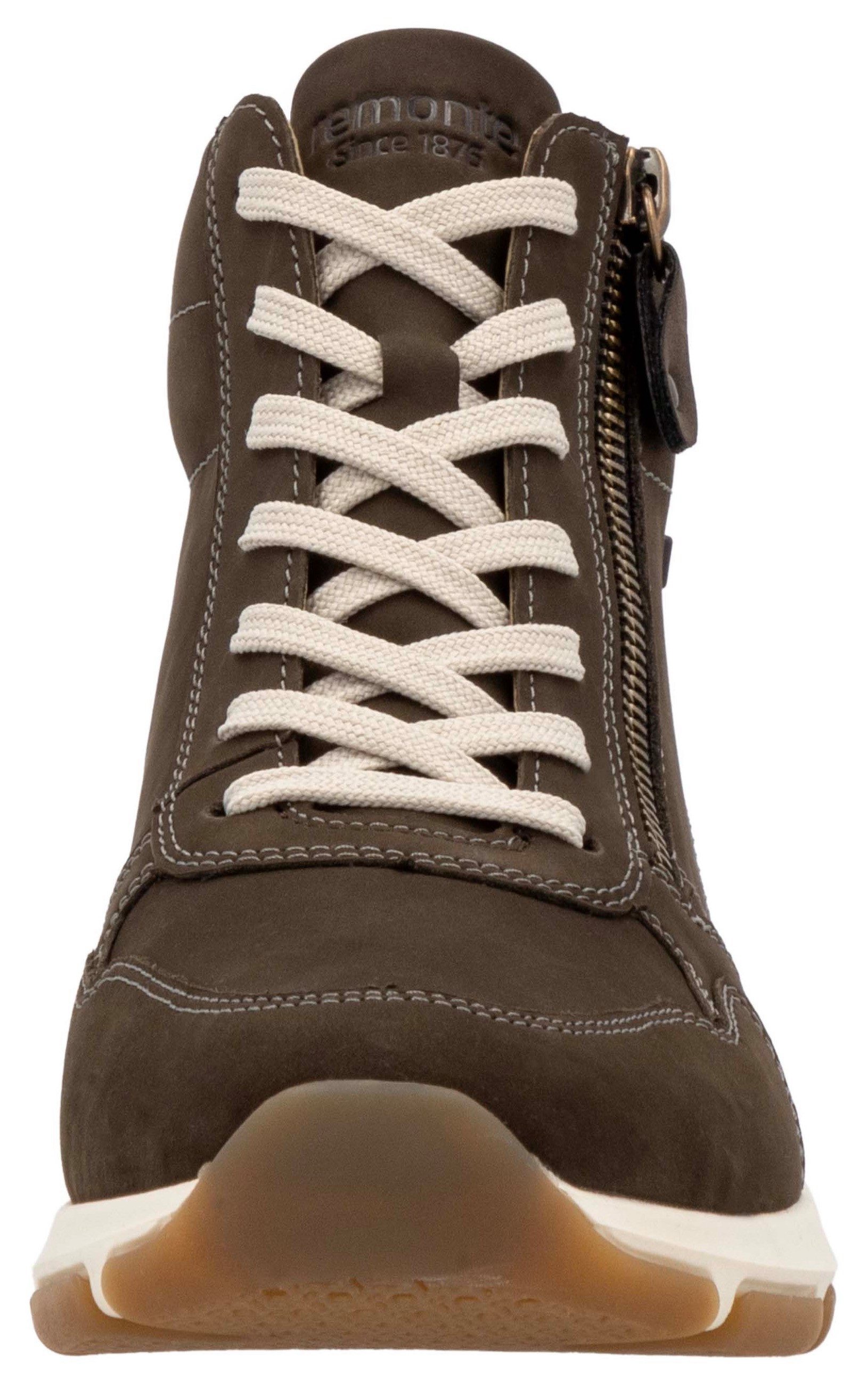 Remonte Sneakers met sleehak high-top sneaker, veterschoen, vrijetijdsschoen met buitenrits